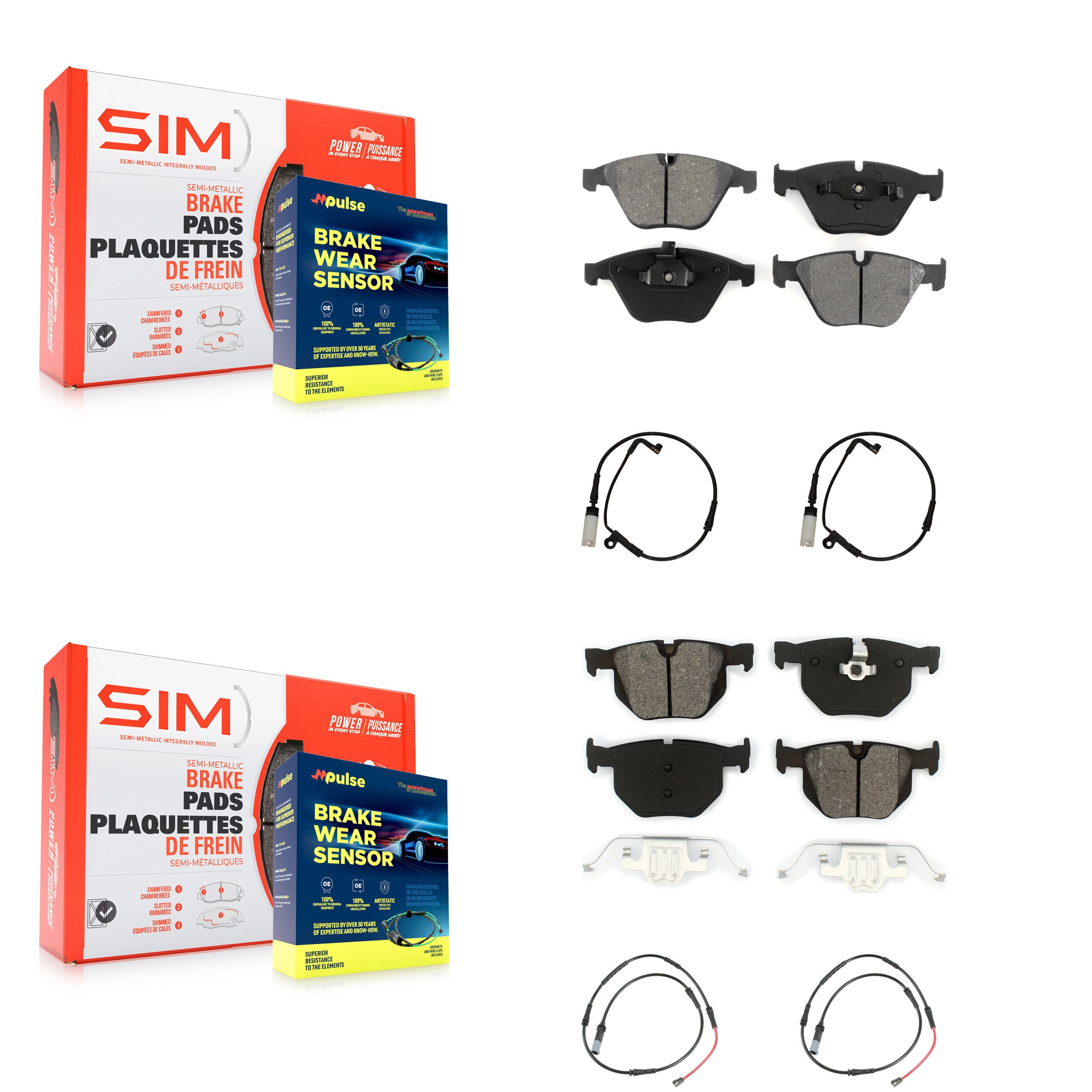 SIM KSW-100883 Disc Brake Pad for 2009-2010 BMW 528i xDrive - Front and Rear