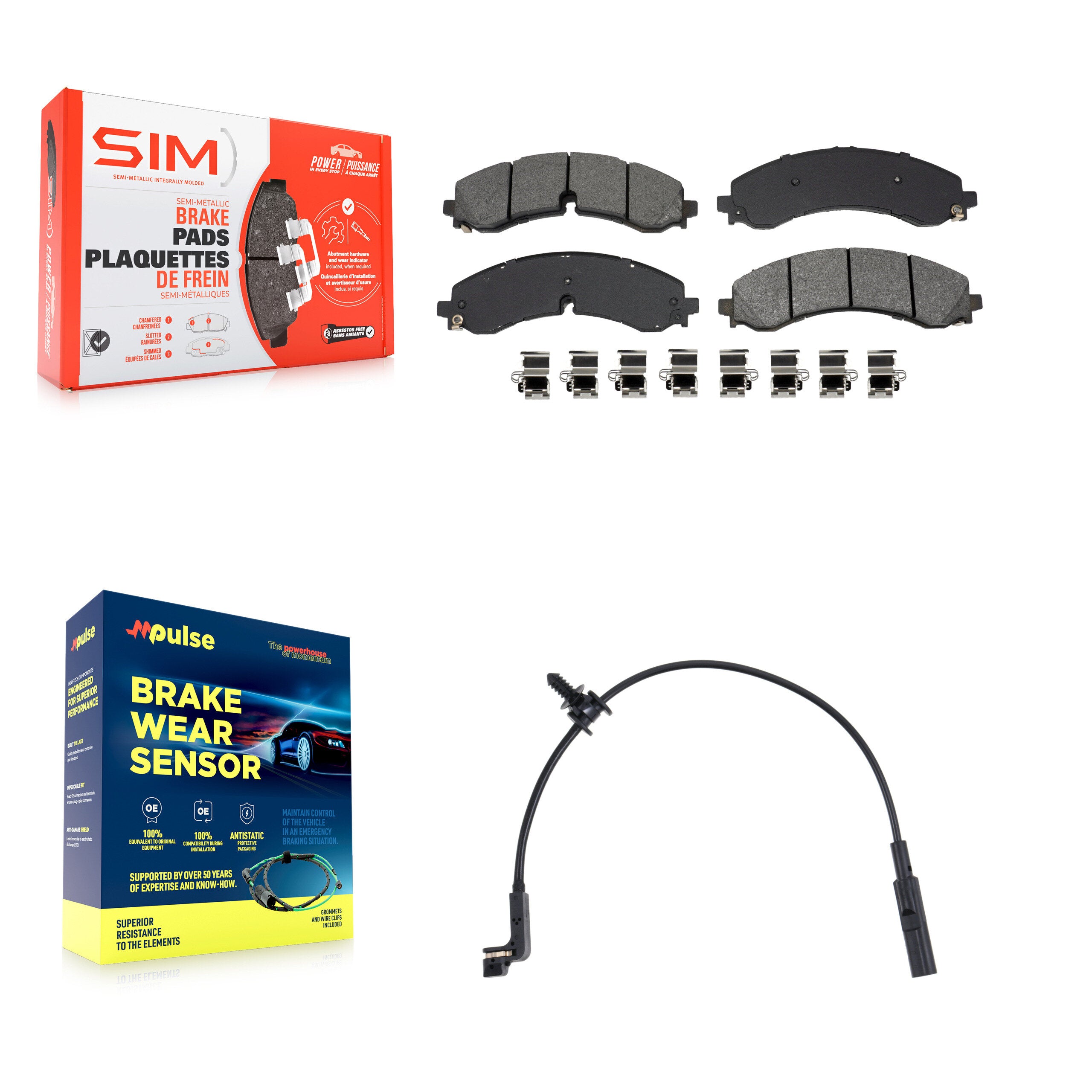 SIM KSW-100920 Disc Brake Pad for 2023-2024 Chevrolet Silverado 2500 HD, Chevrolet Silverado 3500 HD and More - Rear