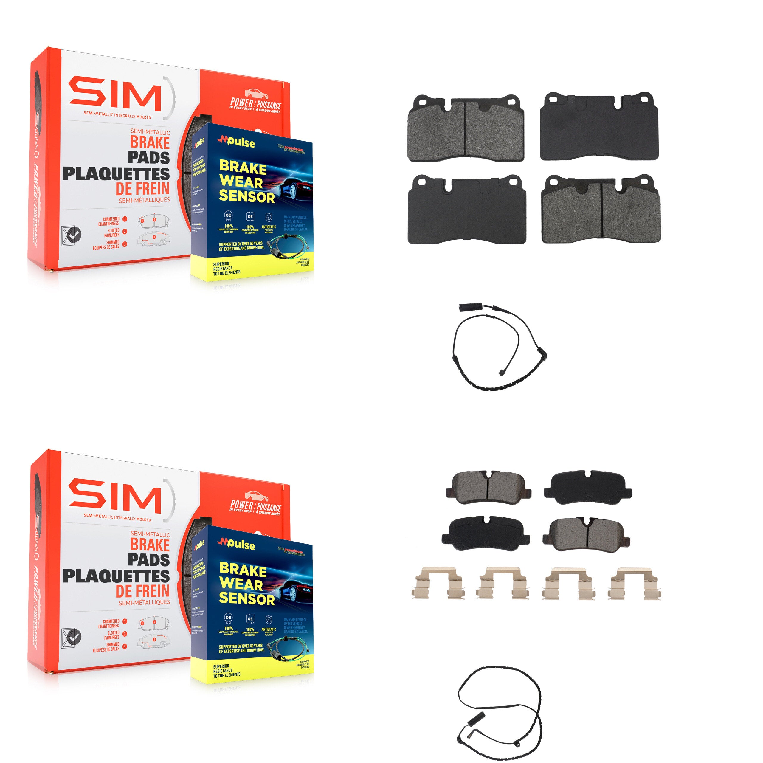 SIM KSW-100932 Disc Brake Pad for 2006-2009 Land Rover Range Rover - Front and Rear