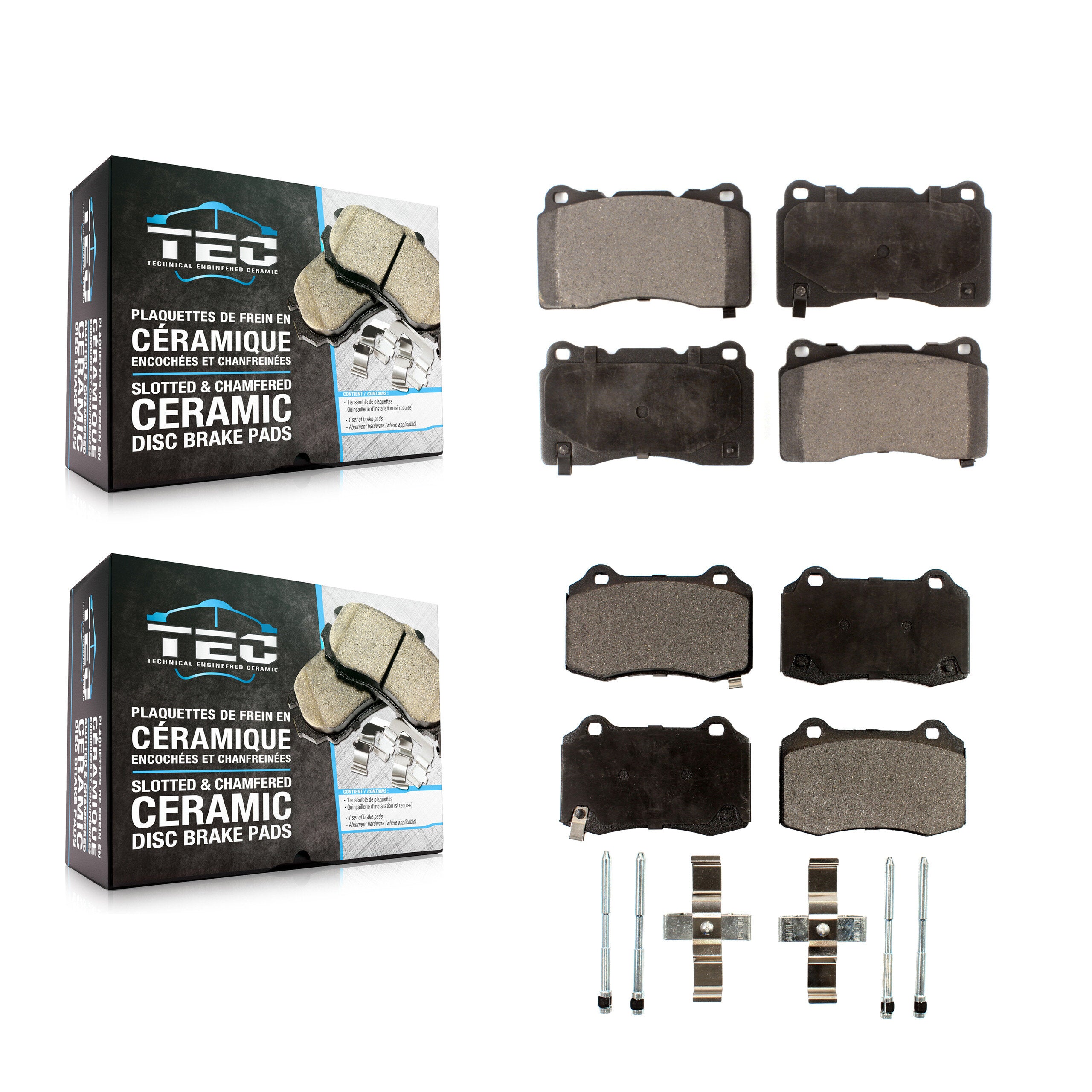 TEC KTC-100006 Disc Brake Pad for 2010-2016 Hyundai Genesis Coupe, Tesla S - Front and Rear