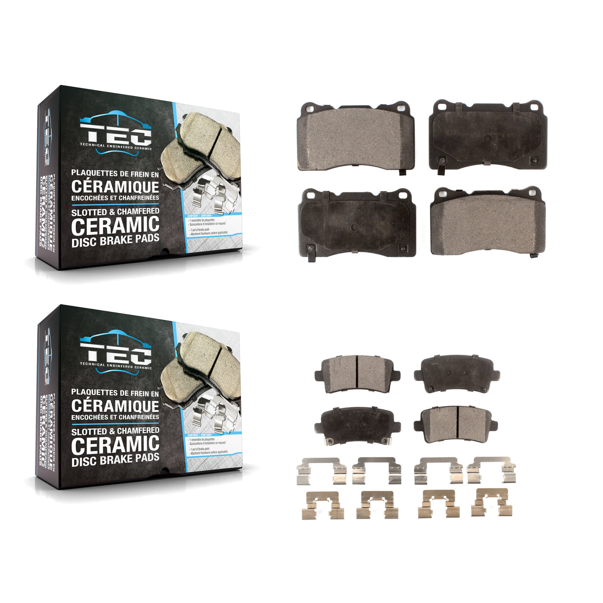 TEC KTC-100007 Disc Brake Pad for 2011-2019 Cadillac XTS, Buick Regal, Saab 9-5 - Front and Rear