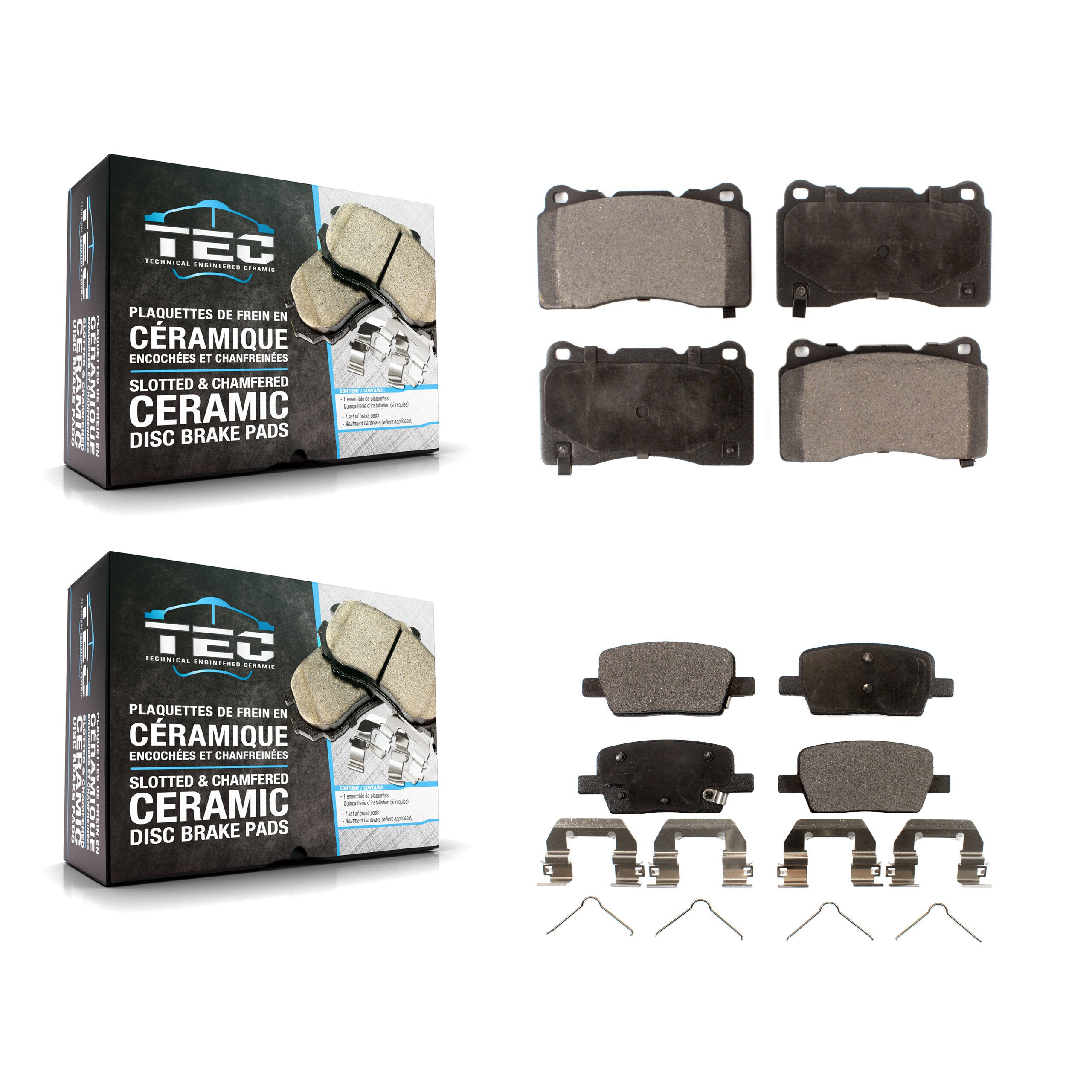 TEC KTC-100011 Disc Brake Pad for 2016-2022 Chevrolet Camaro, Cadillac CT6 - Front and Rear