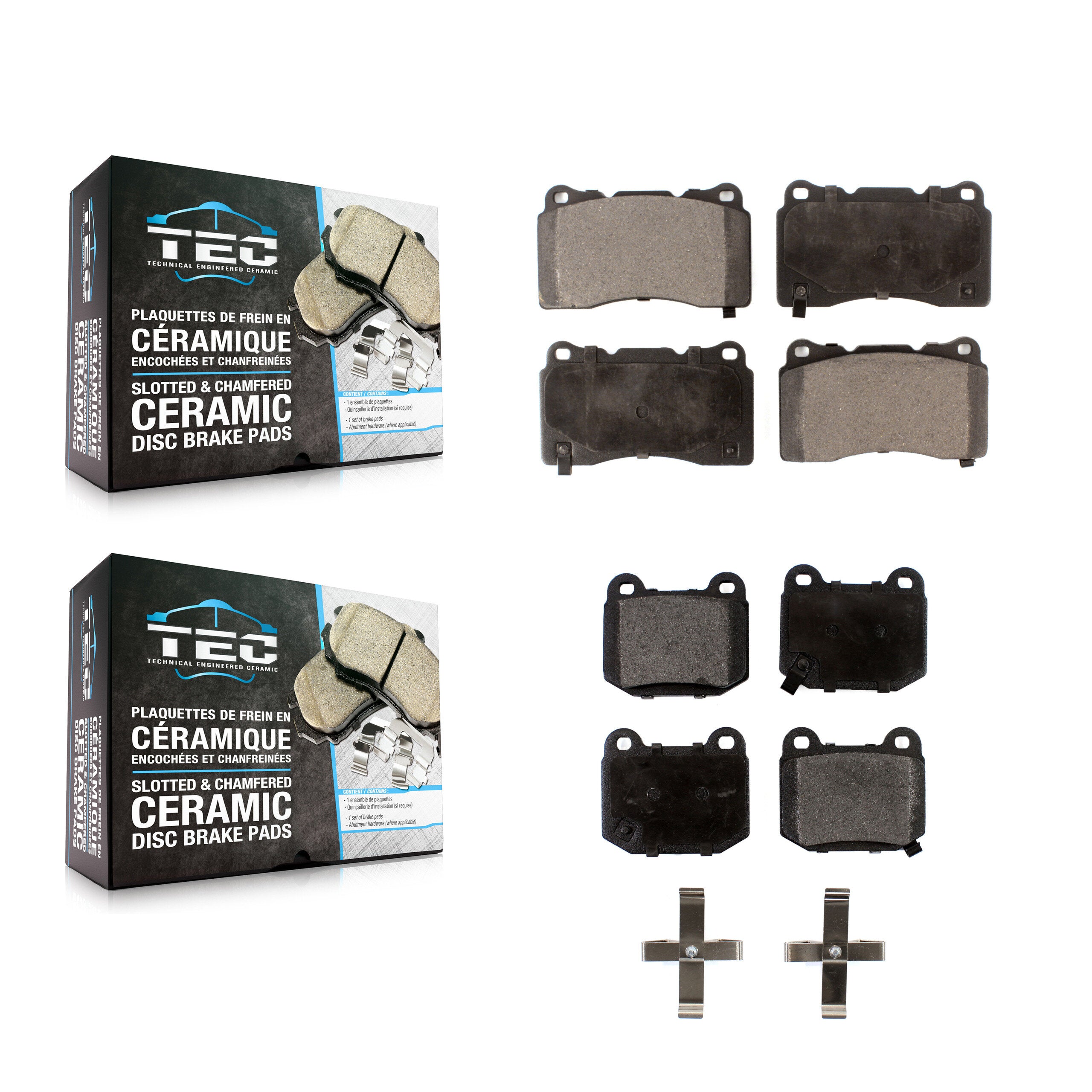 TEC KTC-100012 Disc Brake Pad for 2003-2020 Toyota 86, Subaru BRZ and More - Front and Rear