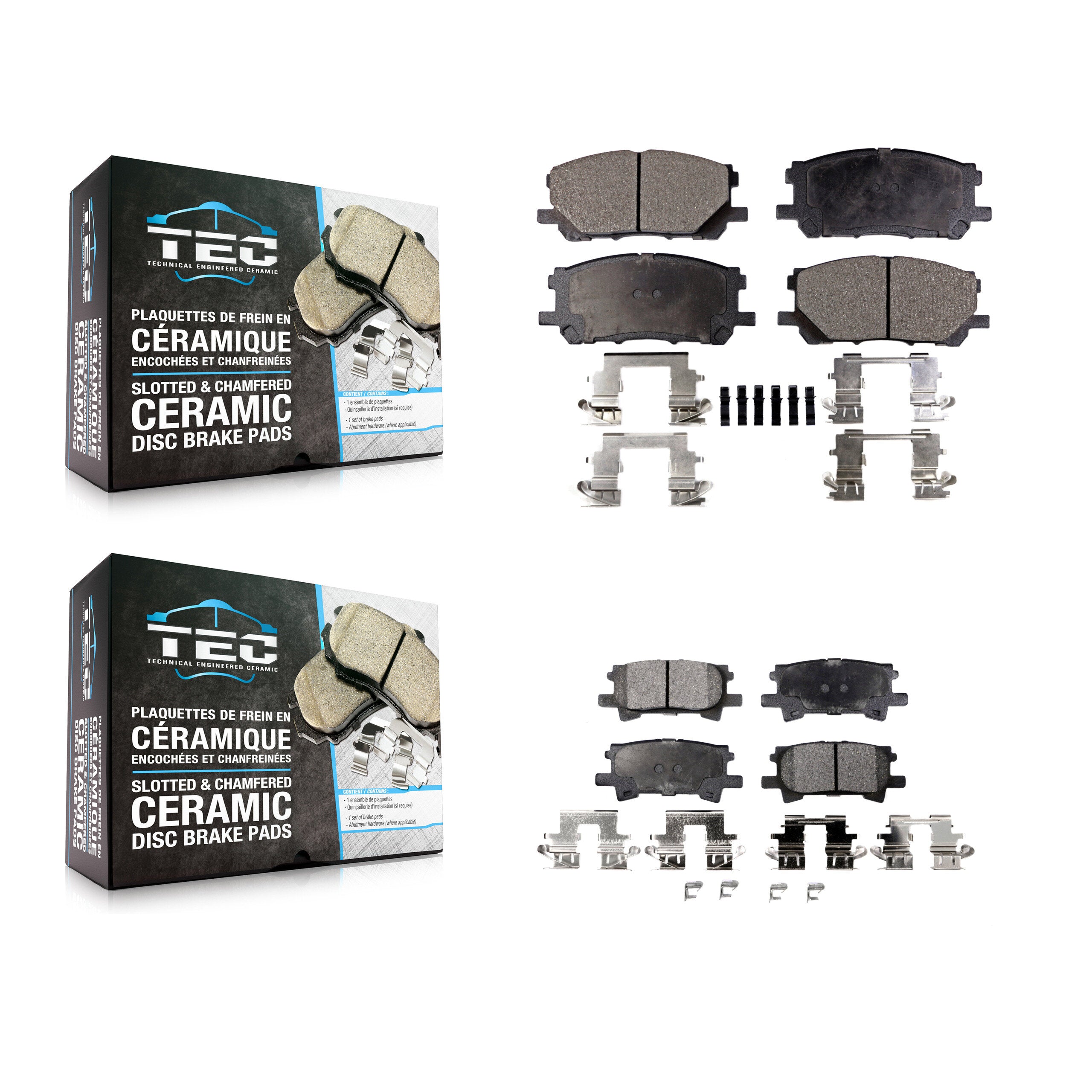 TEC KTC-100014 Disc Brake Pad for 2004-2009 Lexus RX350, Lexus RX400h and More - Front and Rear