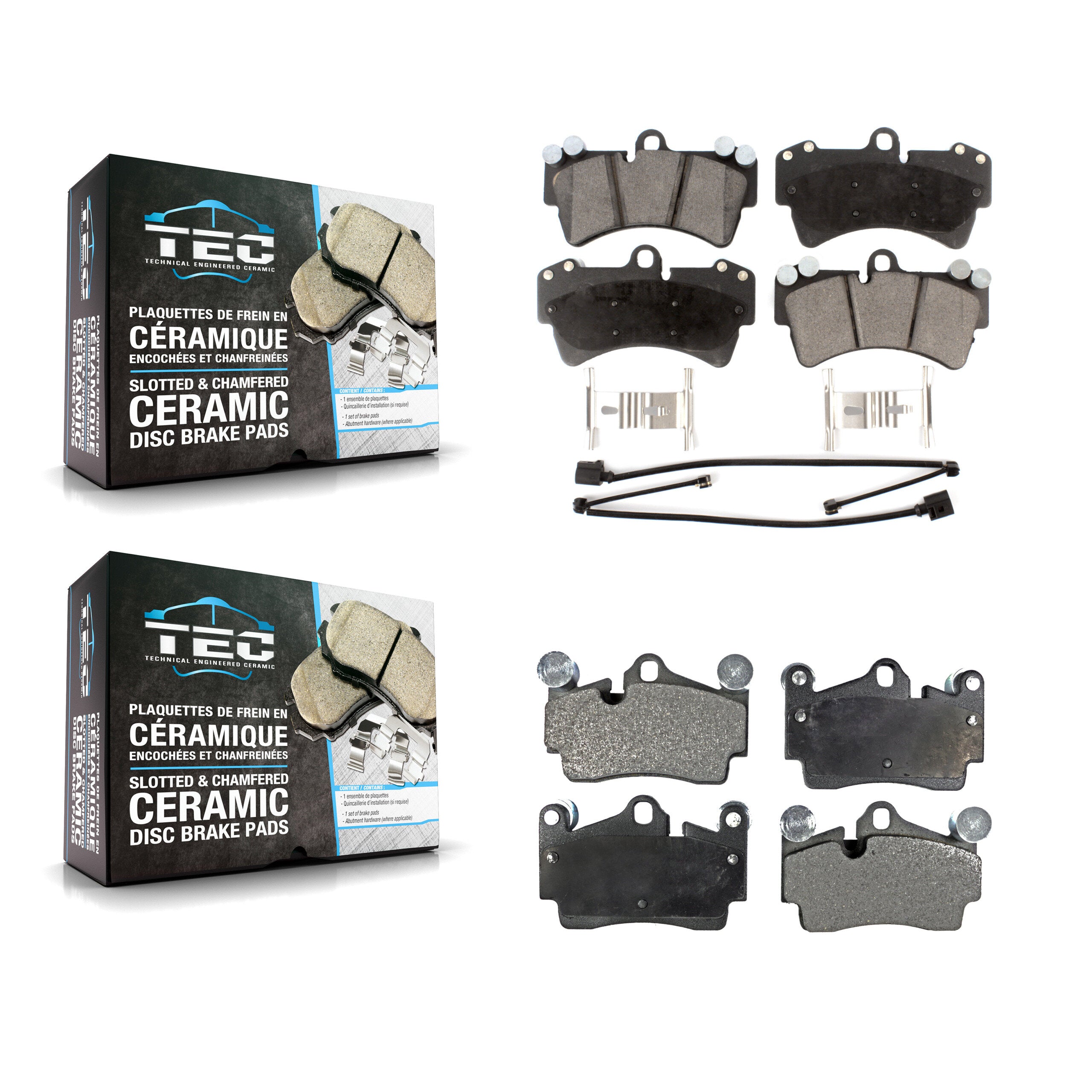 TEC KTC-100017 Disc Brake Pad for 2003-2015 Audi Q7, Porsche Cayenne, Volkswagen Touareg - Front and Rear