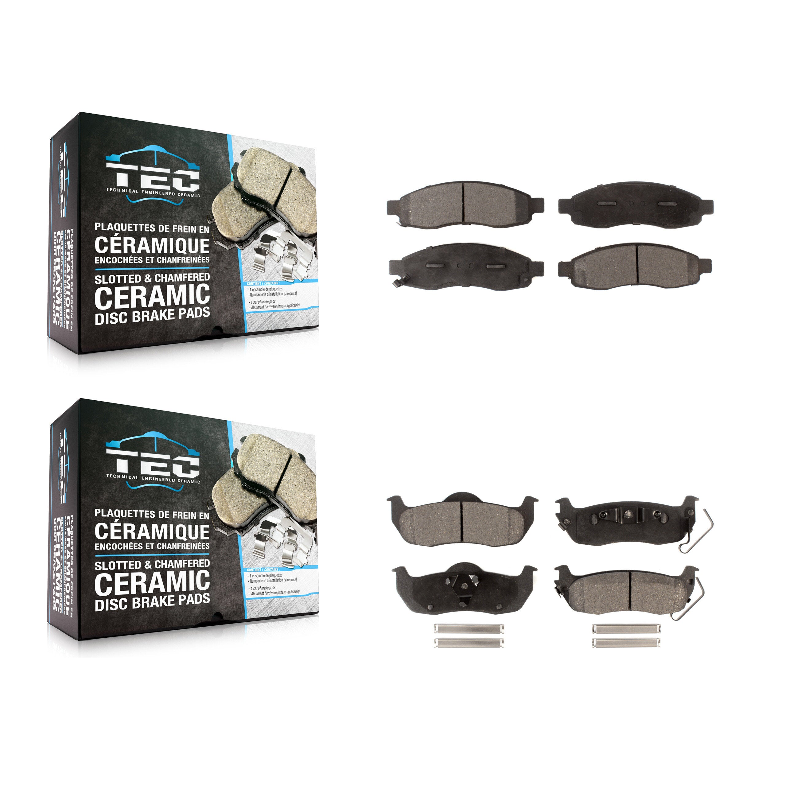 TEC KTC-100018 Disc Brake Pad for 2004-2007 Nissan Armada, INFINITI QX56 and More - Front and Rear