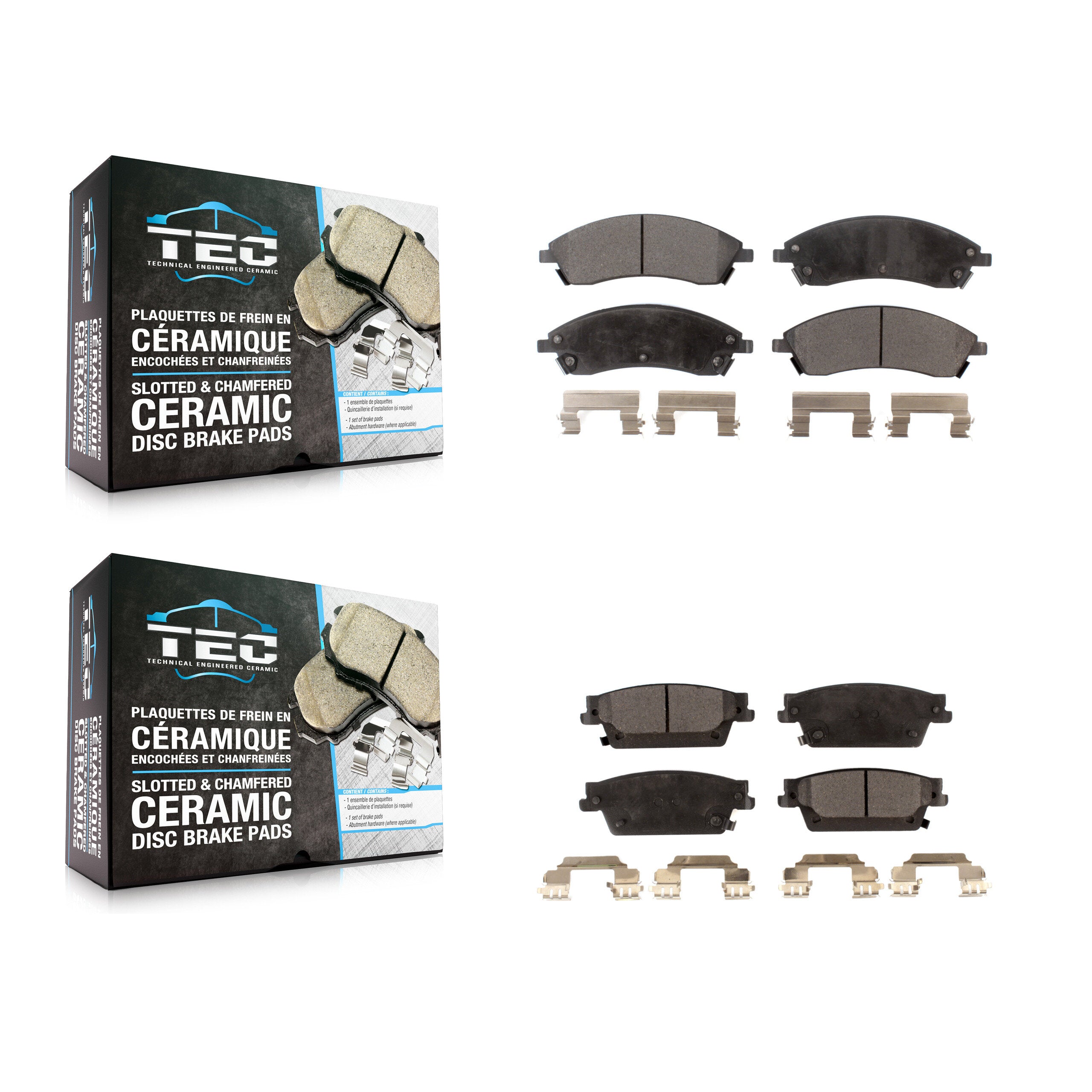TEC KTC-100019 Disc Brake Pad for 2004-2009 Cadillac SRX, Cadillac CTS, Cadillac STS - Front and Rear