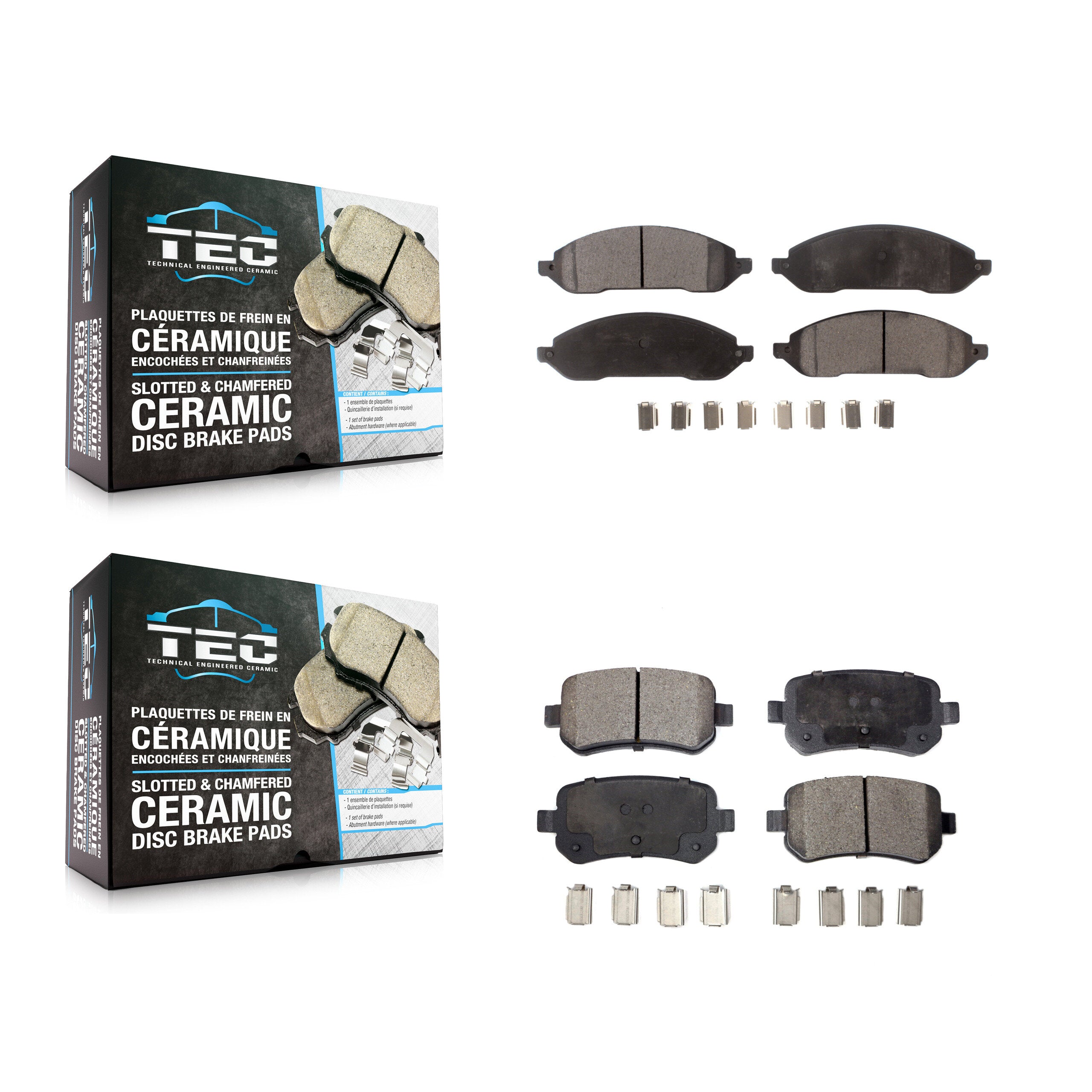 TEC KTC-100021 Disc Brake Pad for 2004-2007 Ford Freestar, Mercury Monterey - Front and Rear