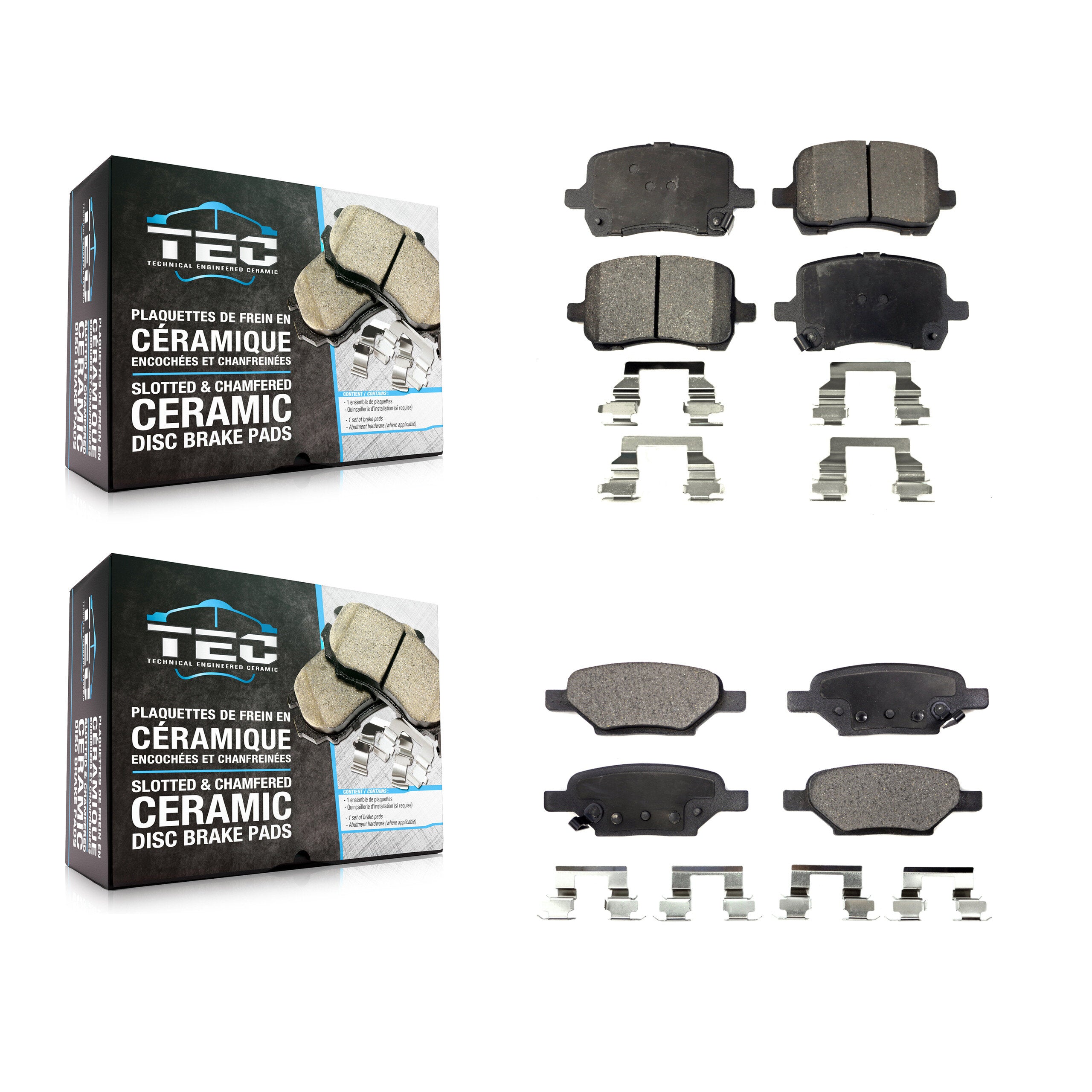 TEC KTC-100022 Disc Brake Pad for 2004-2010 Chevrolet HHR, Pontiac G5 and More - Front and Rear