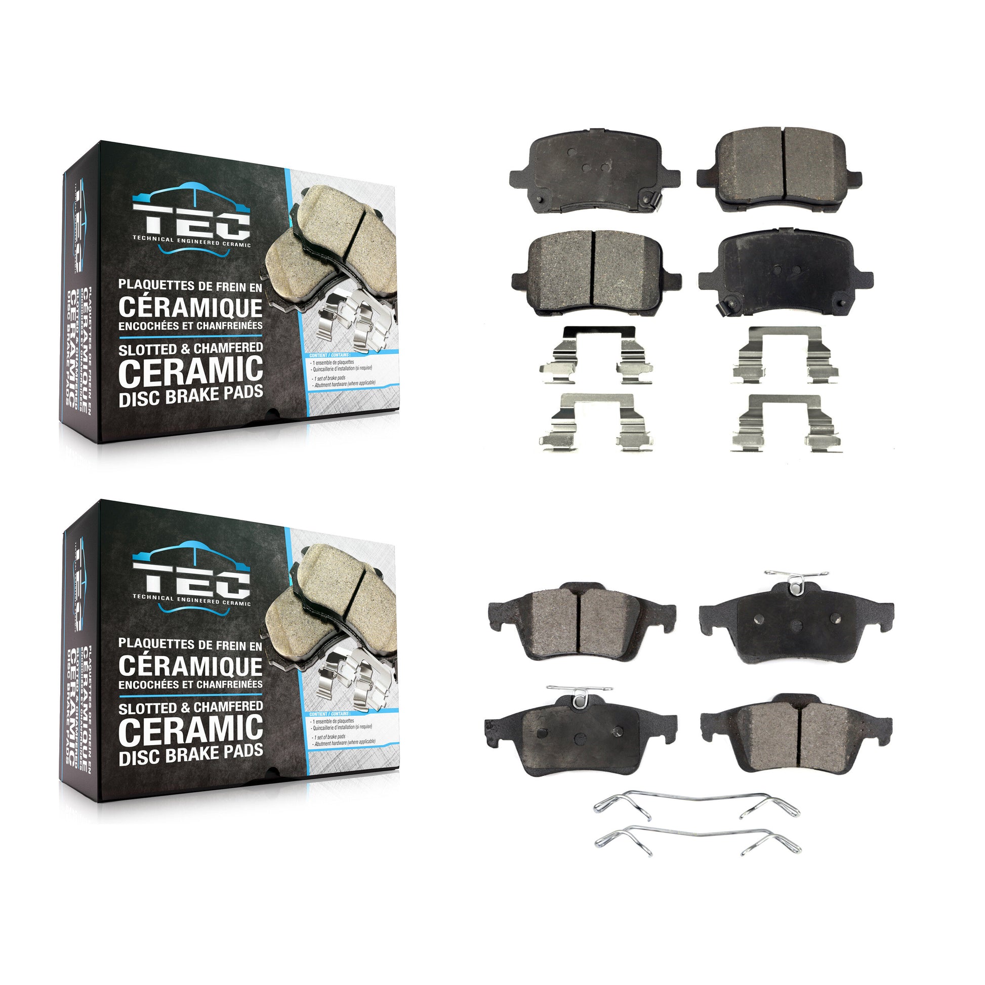 TEC KTC-100023 Disc Brake Pad for 2006-2010 Saturn Sky, Pontiac Solstice - Front and Rear