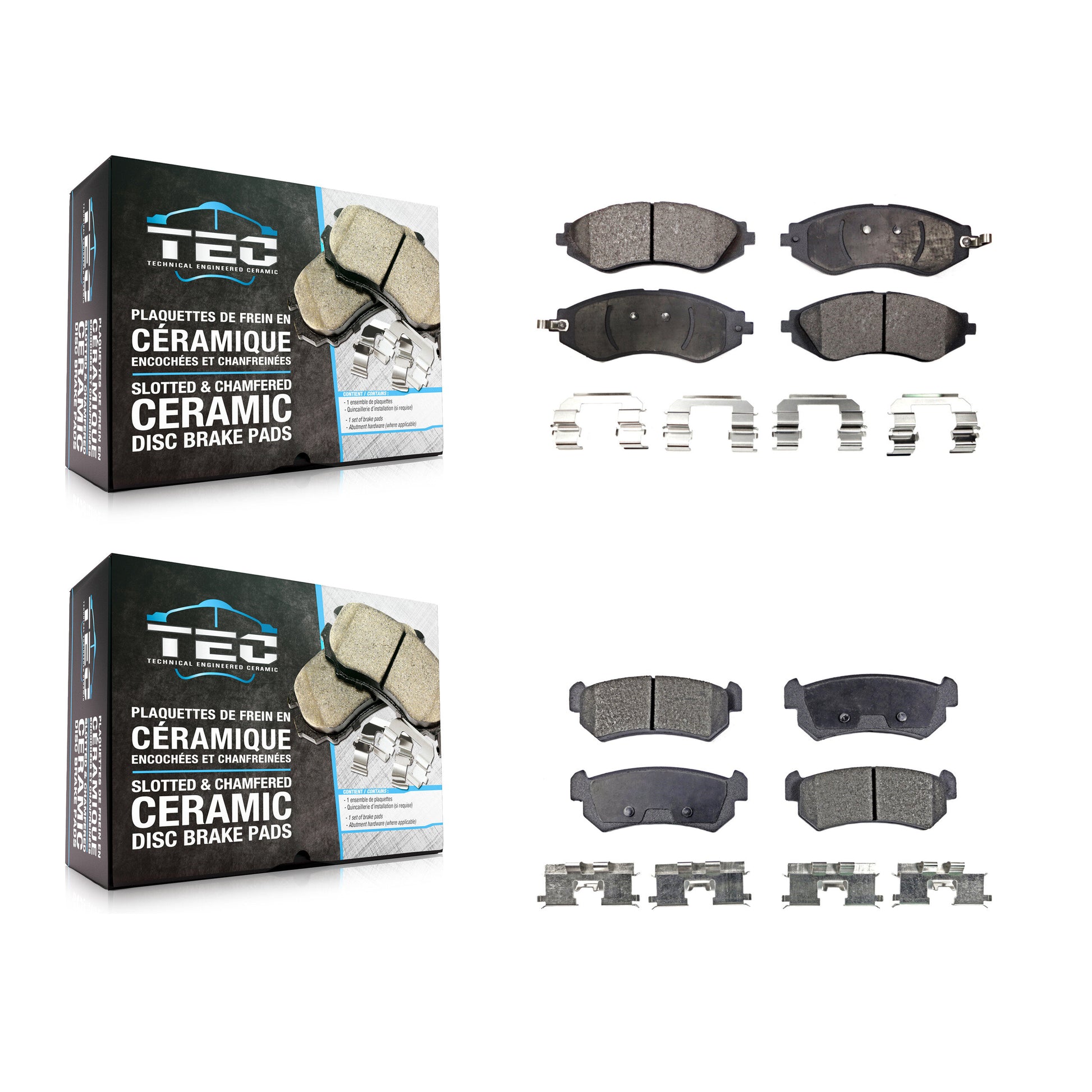 TEC KTC-100025 Disc Brake Pad for 2004-2006 Suzuki Reno, Chevrolet Optra, Suzuki Forenza - Front and Rear