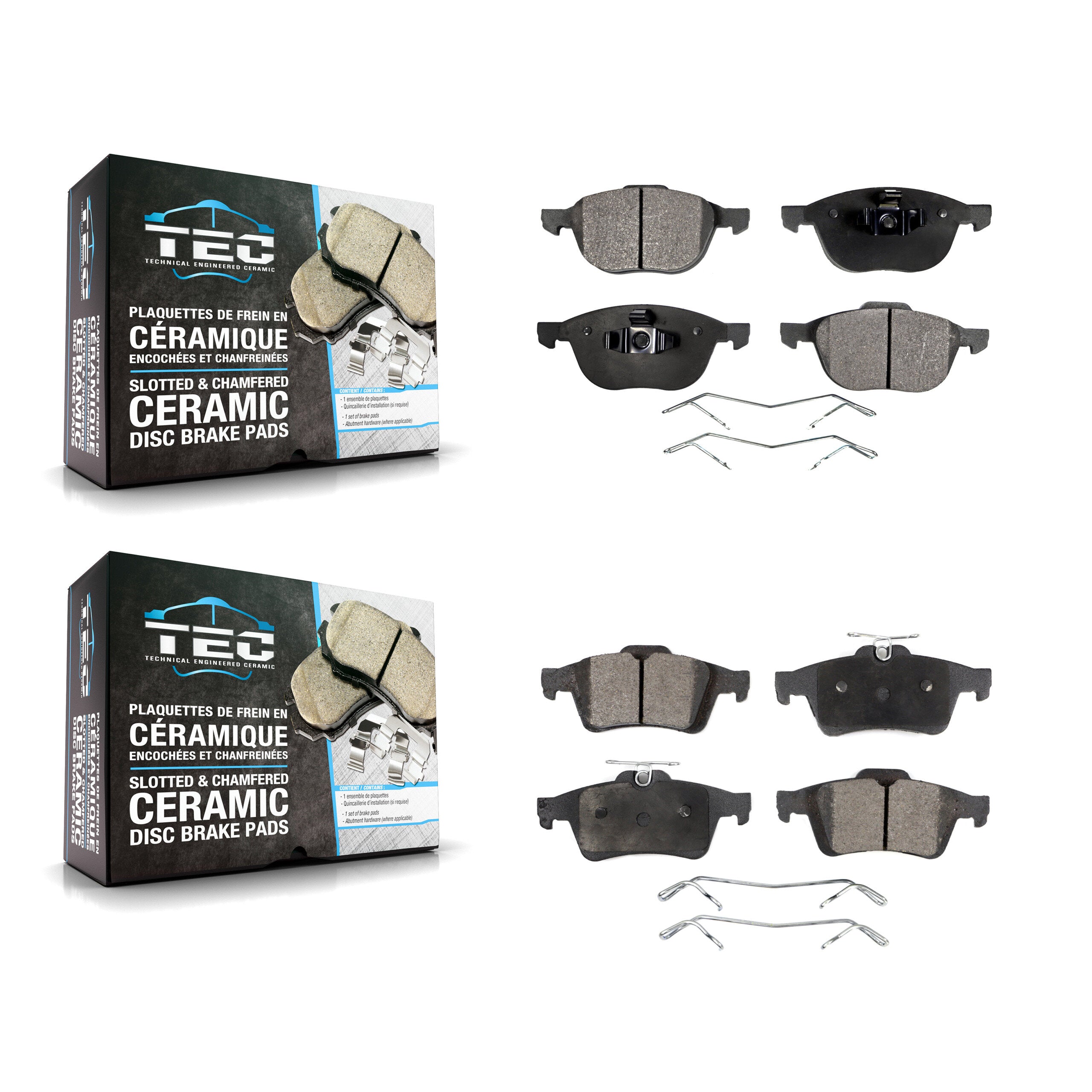 TEC KTC-100027 Disc Brake Pad for 2004-2022 Ford EcoSport, Ford Focus and More - Front and Rear