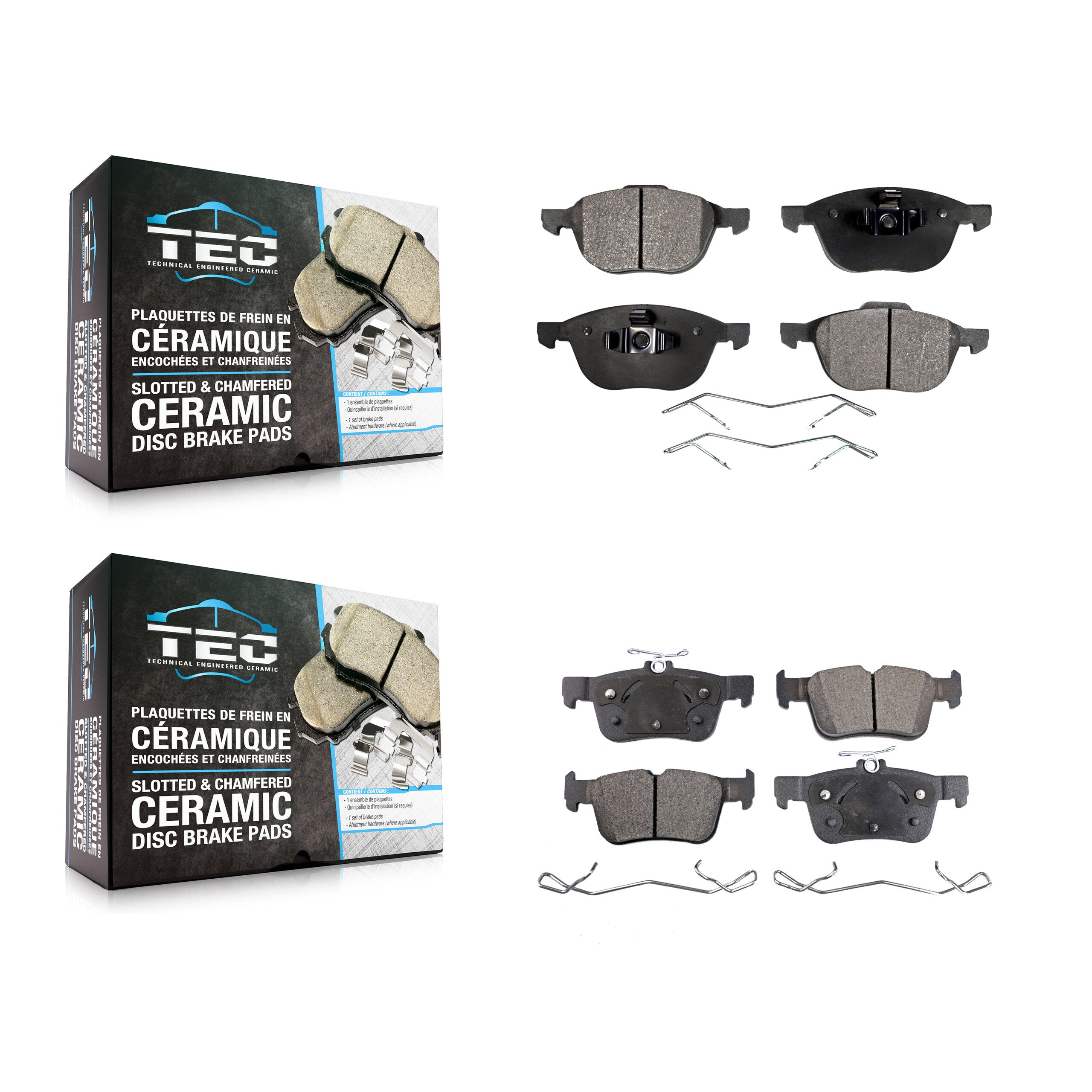 TEC KTC-100028 Disc Brake Pad for 2017-2019 Ford Escape - Front and Rear