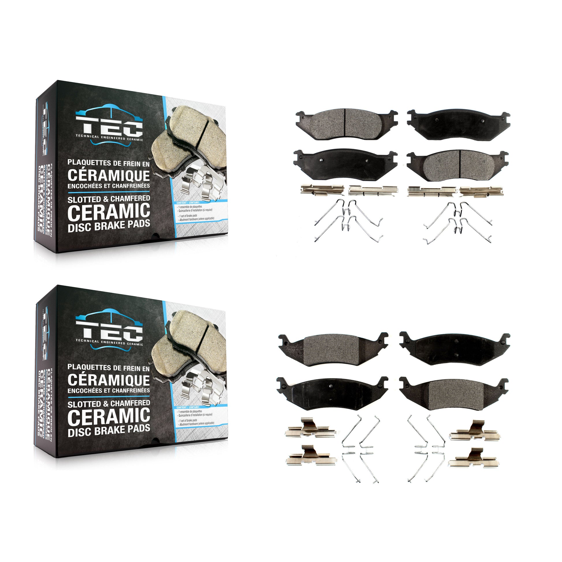 TEC KTC-100031 Disc Brake Pad for 2004-2007 Ford E-150 Econoline, Ford E-150, Ford E-150 Club Wagon - Front and Rear