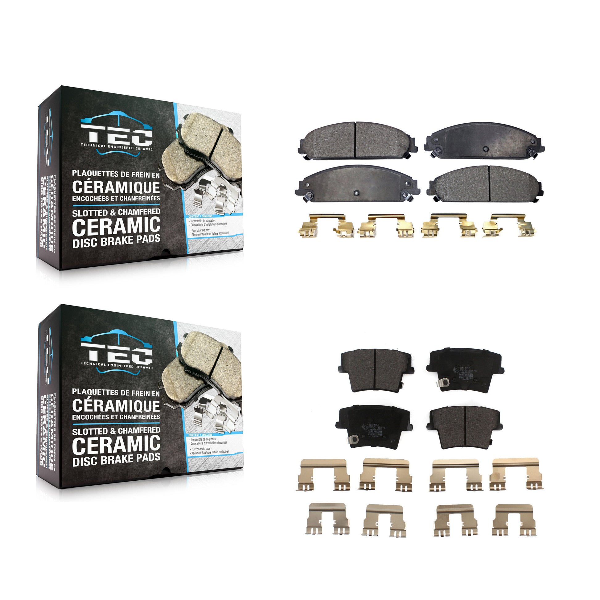 TEC KTC-100037 Disc Brake Pad for 2005-2023 Dodge Charger, Dodge Challenger and More - Front and Rear