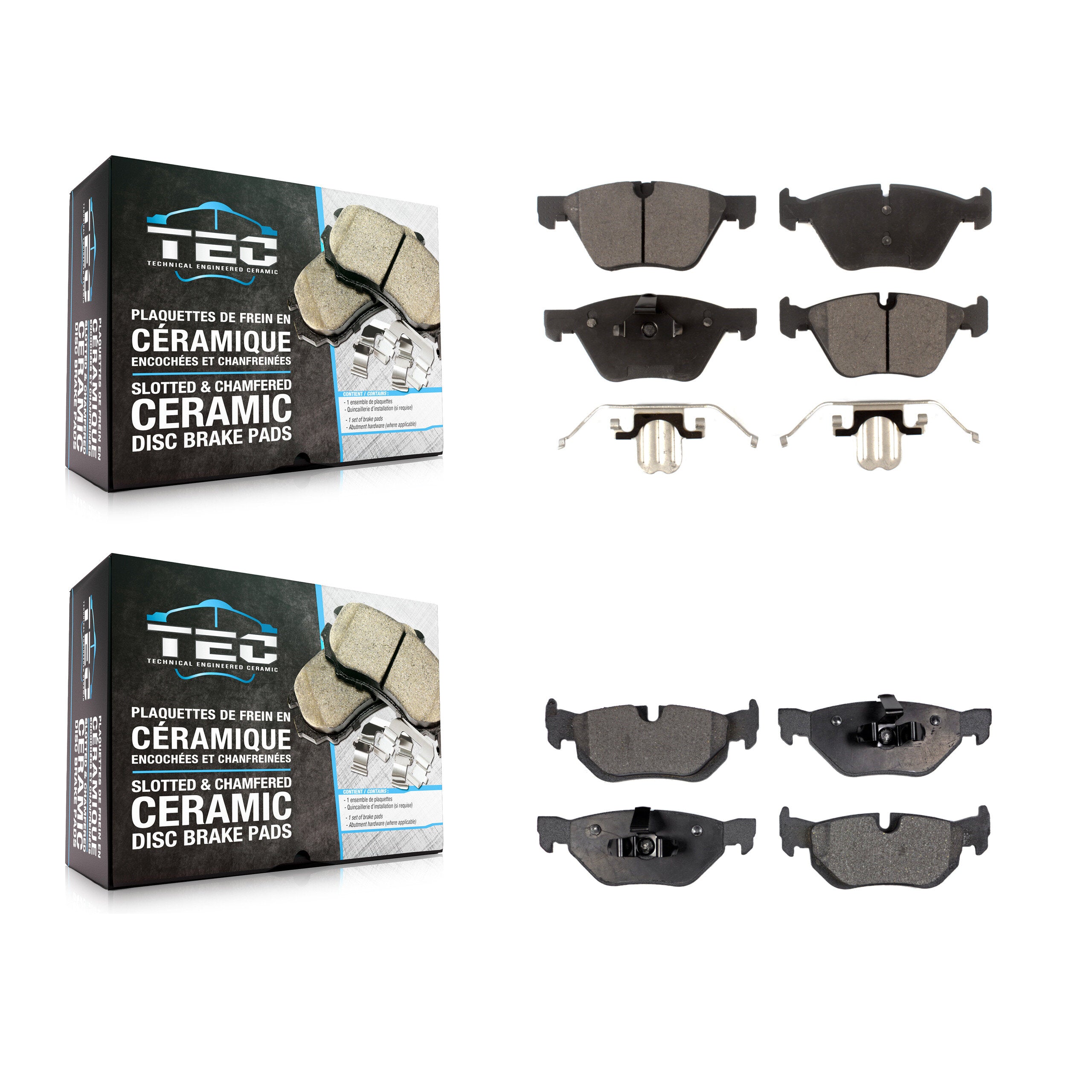 TEC KTC-100041 Disc Brake Pad for 2006-2013 BMW X1, BMW 128i and More - Front and Rear