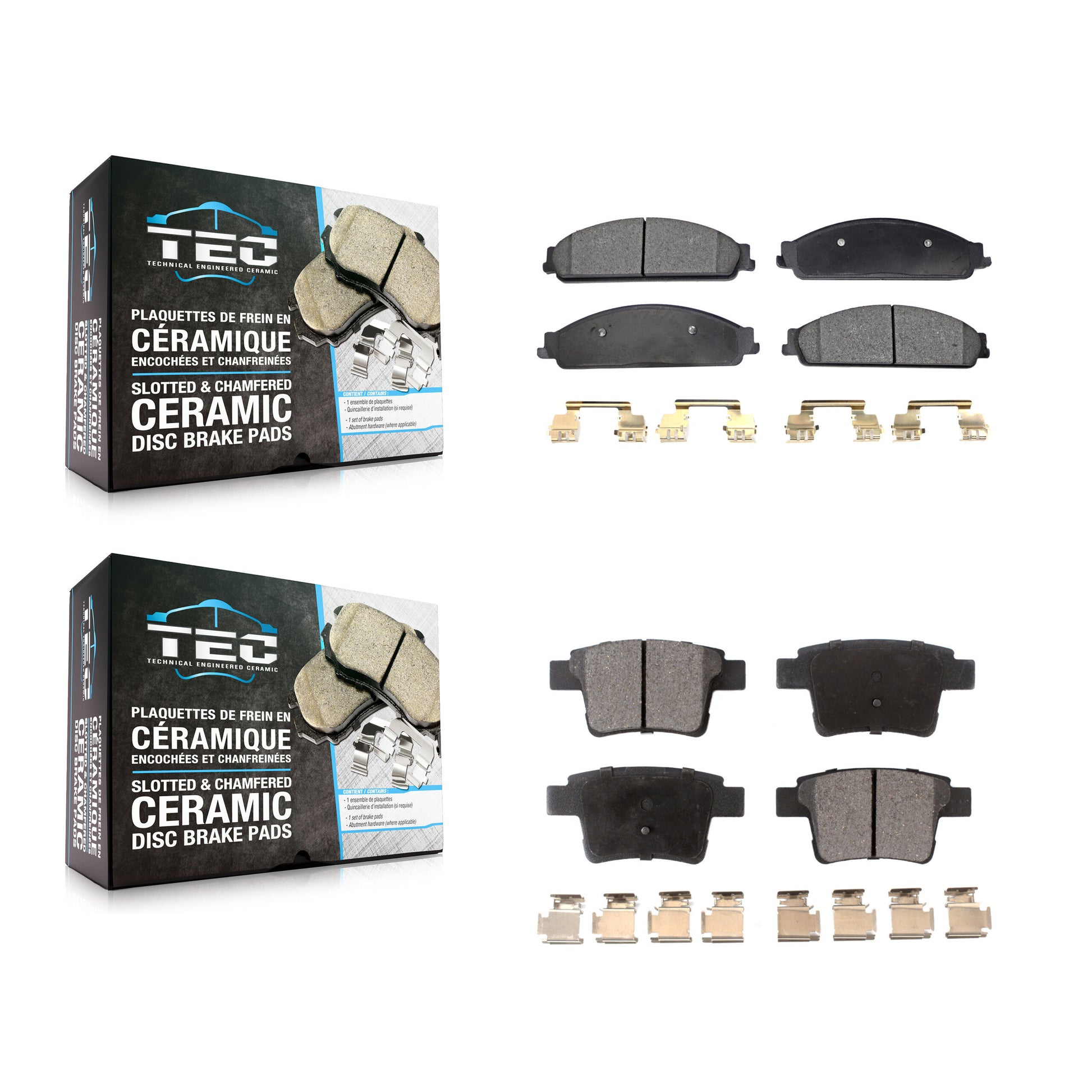 TEC KTC-100046 Disc Brake Pad for 2005-2009 Ford Taurus, Ford Taurus X and More - Front and Rear
