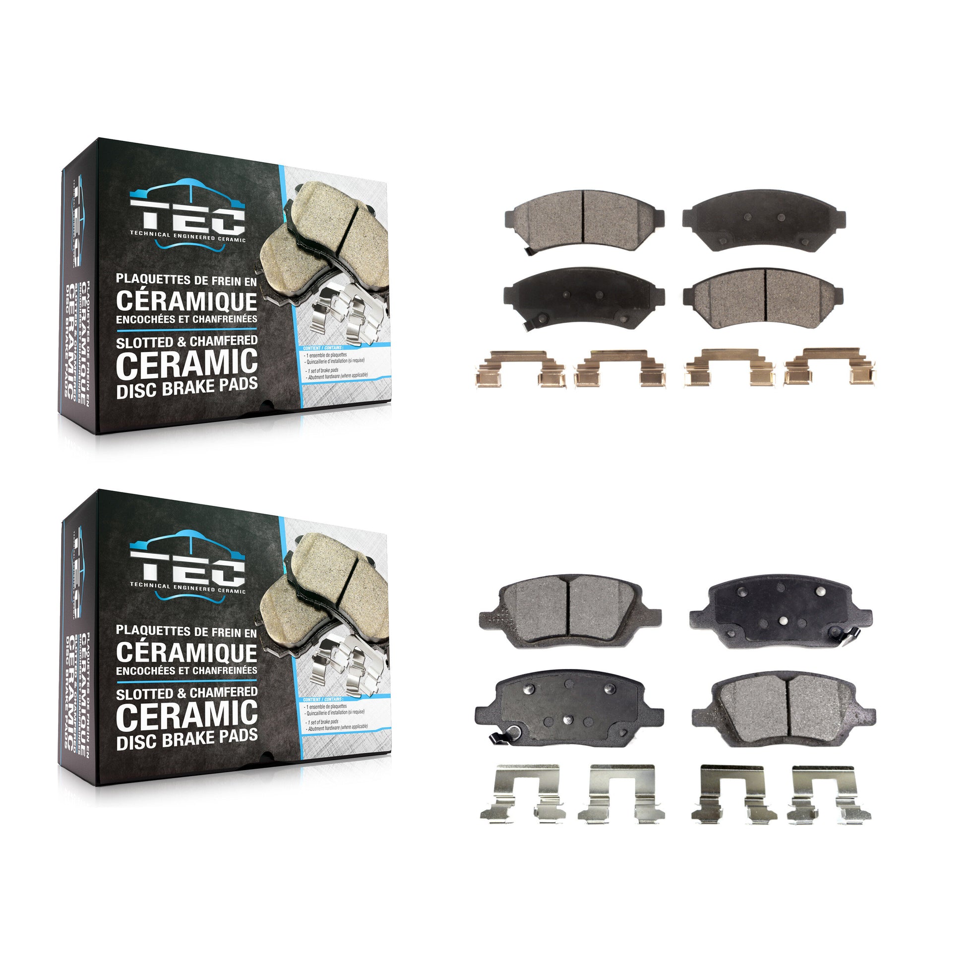 TEC KTC-100048 Disc Brake Pad for 2005-2012 VPG MV-1, Pontiac Montana and More - Front and Rear