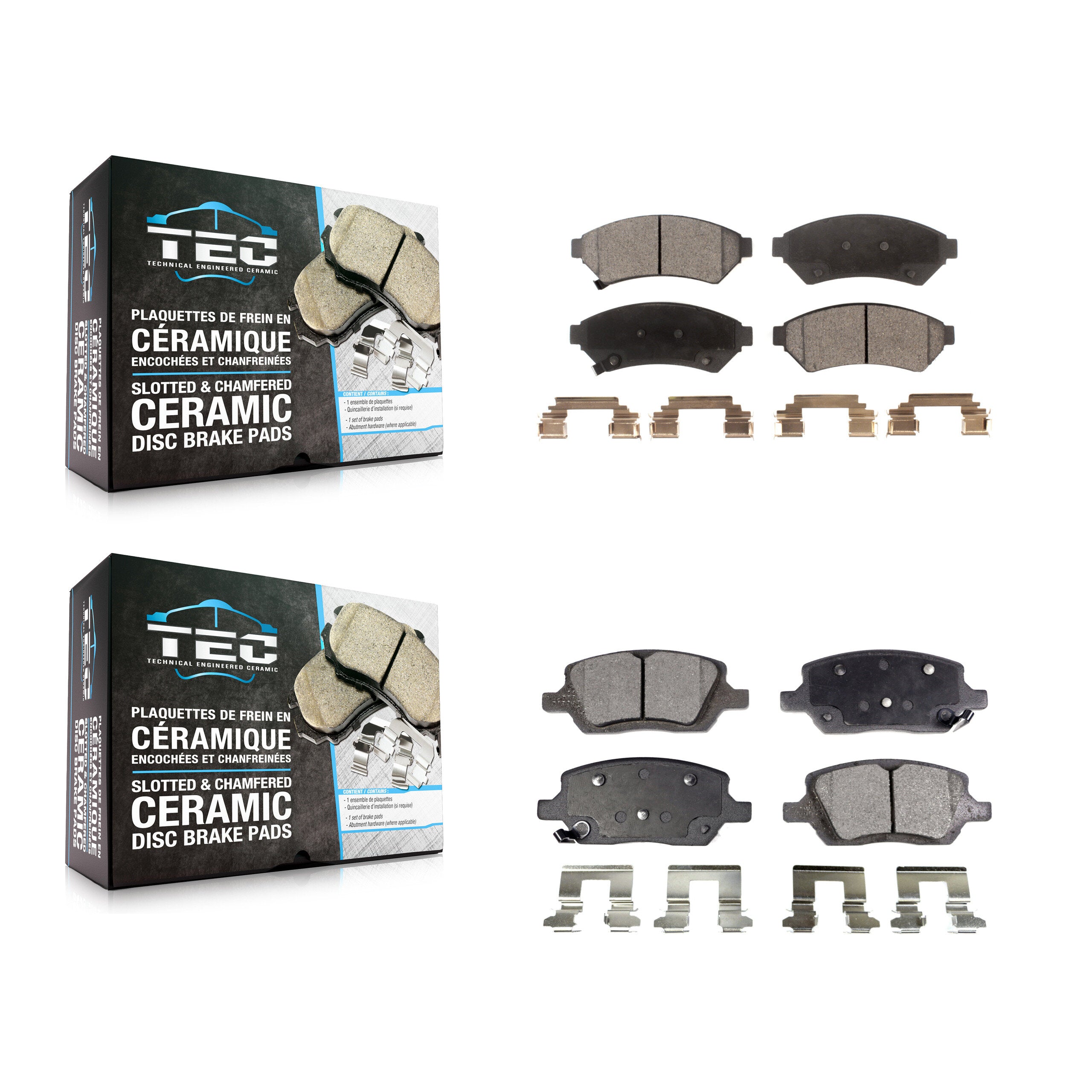 TEC KTC-100048 Disc Brake Pad for 2005-2012 VPG MV-1, Pontiac Montana and More - Front and Rear