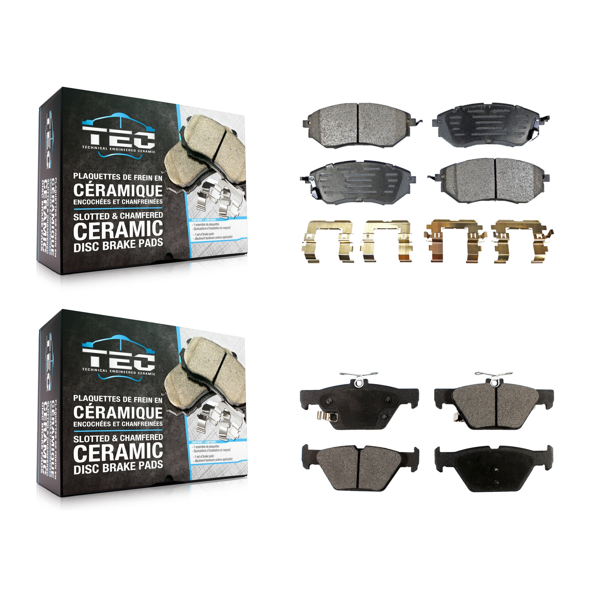 TEC KTC-100052 Disc Brake Pad for 2015-2021 Subaru Legacy, Subaru WRX, Subaru Outback - Front and Rear