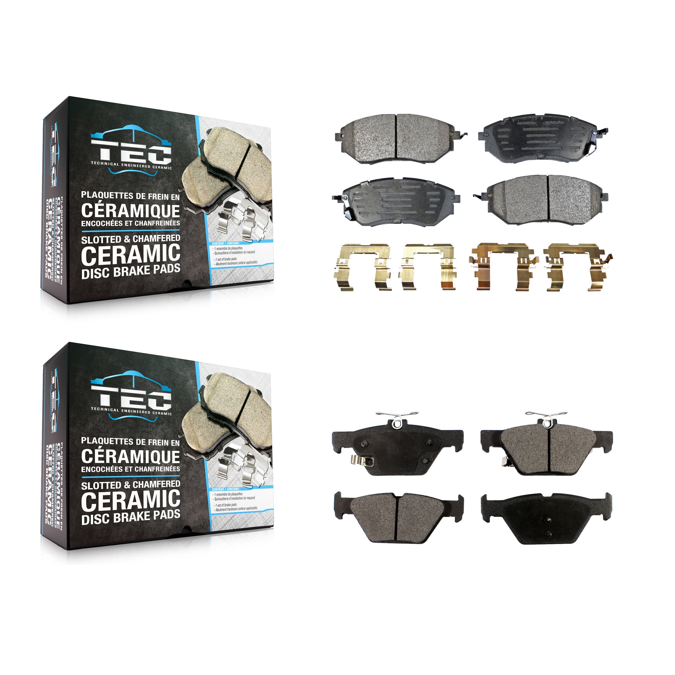 TEC KTC-100052 Disc Brake Pad for 2015-2021 Subaru Legacy, Subaru WRX, Subaru Outback - Front and Rear