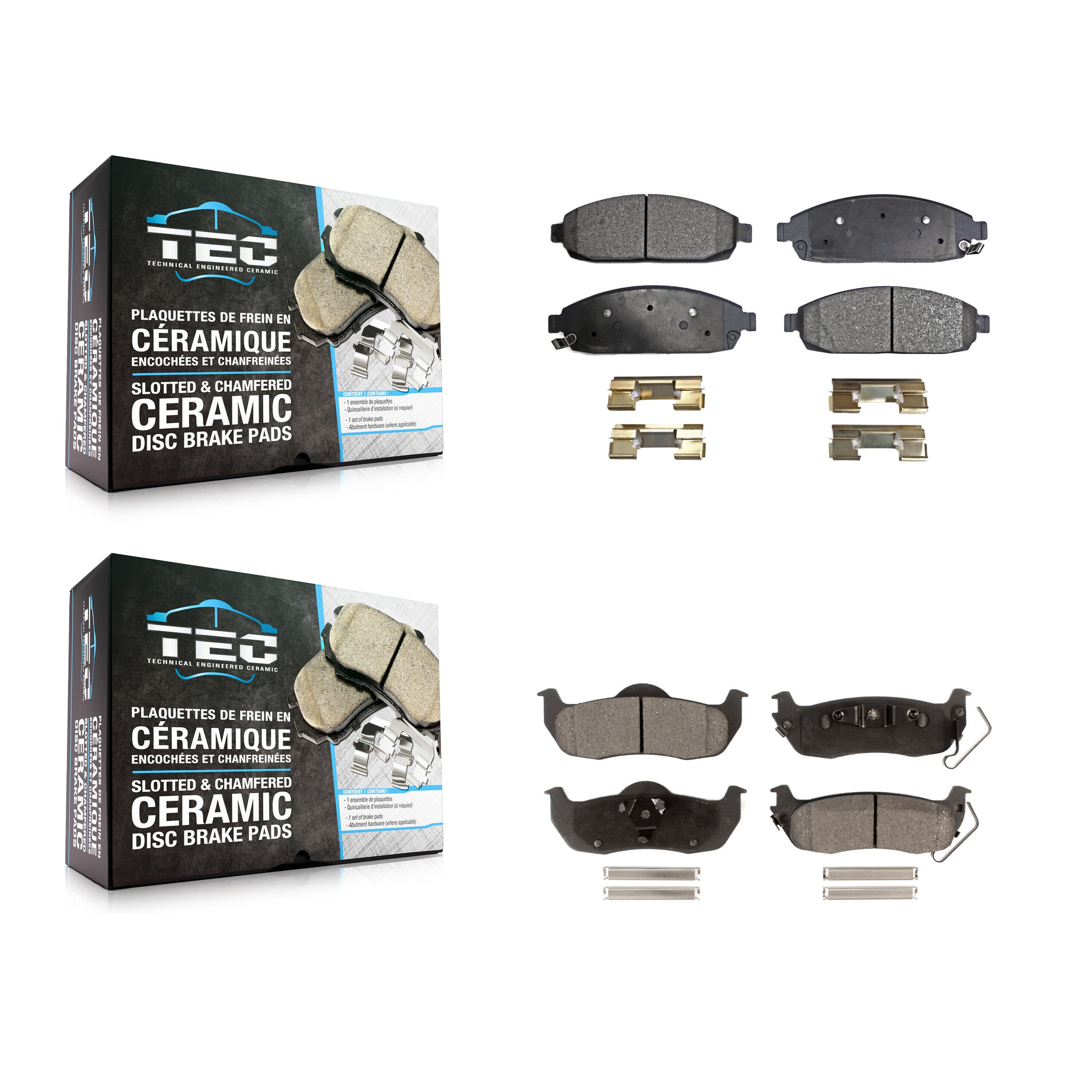 TEC KTC-100054 Disc Brake Pad for 2005-2010 Jeep Grand Cherokee, Jeep Commander - Front and Rear