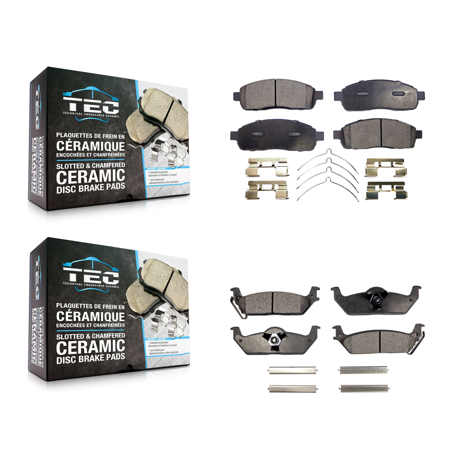 TEC KTC-100055 Disc Brake Pad for 2004-2009 Lincoln Mark LT, Ford F-150 - Front and Rear