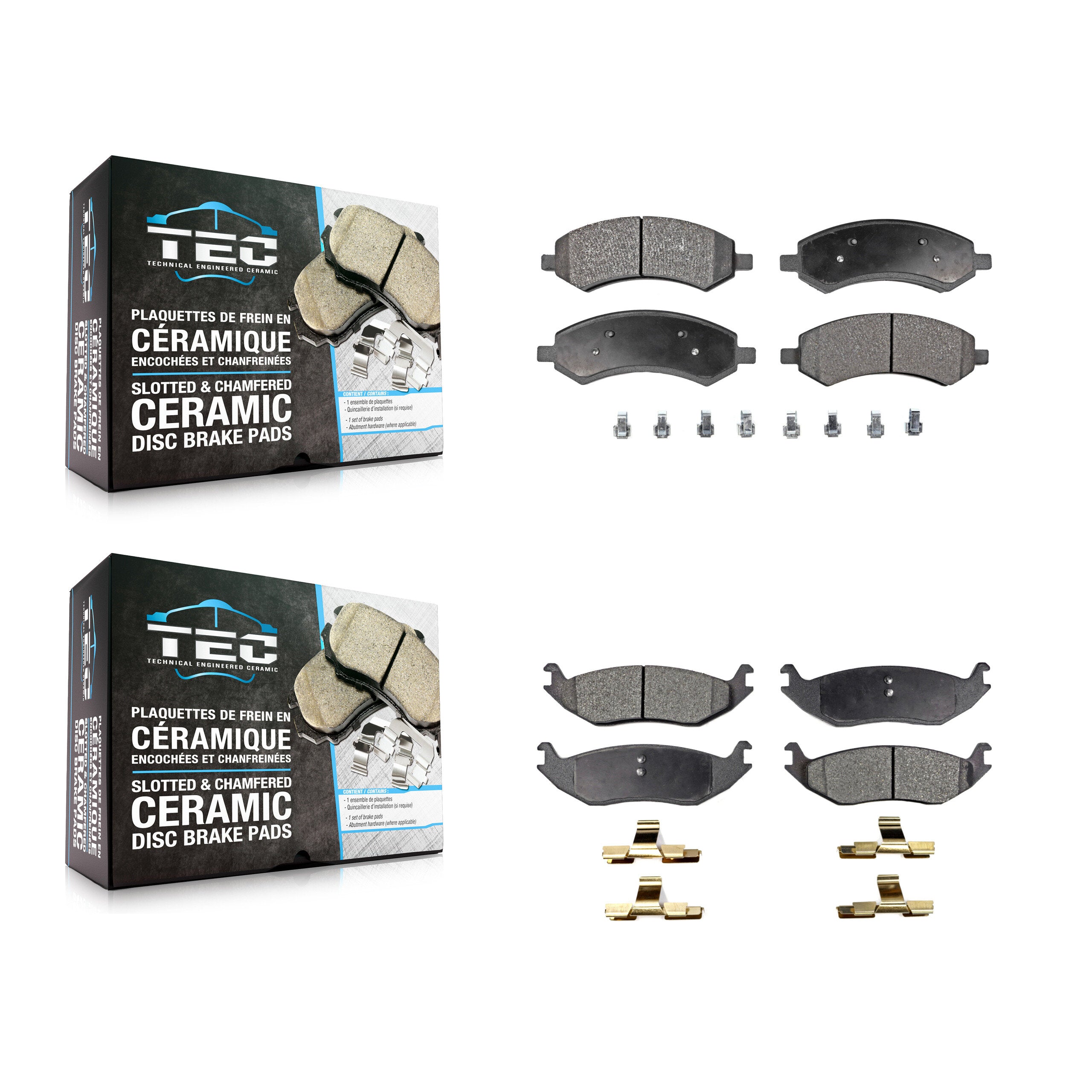 TEC KTC-100056 Disc Brake Pad for 2006-2023 Ram 1500 Classic, Ram 1500 and More - Front and Rear