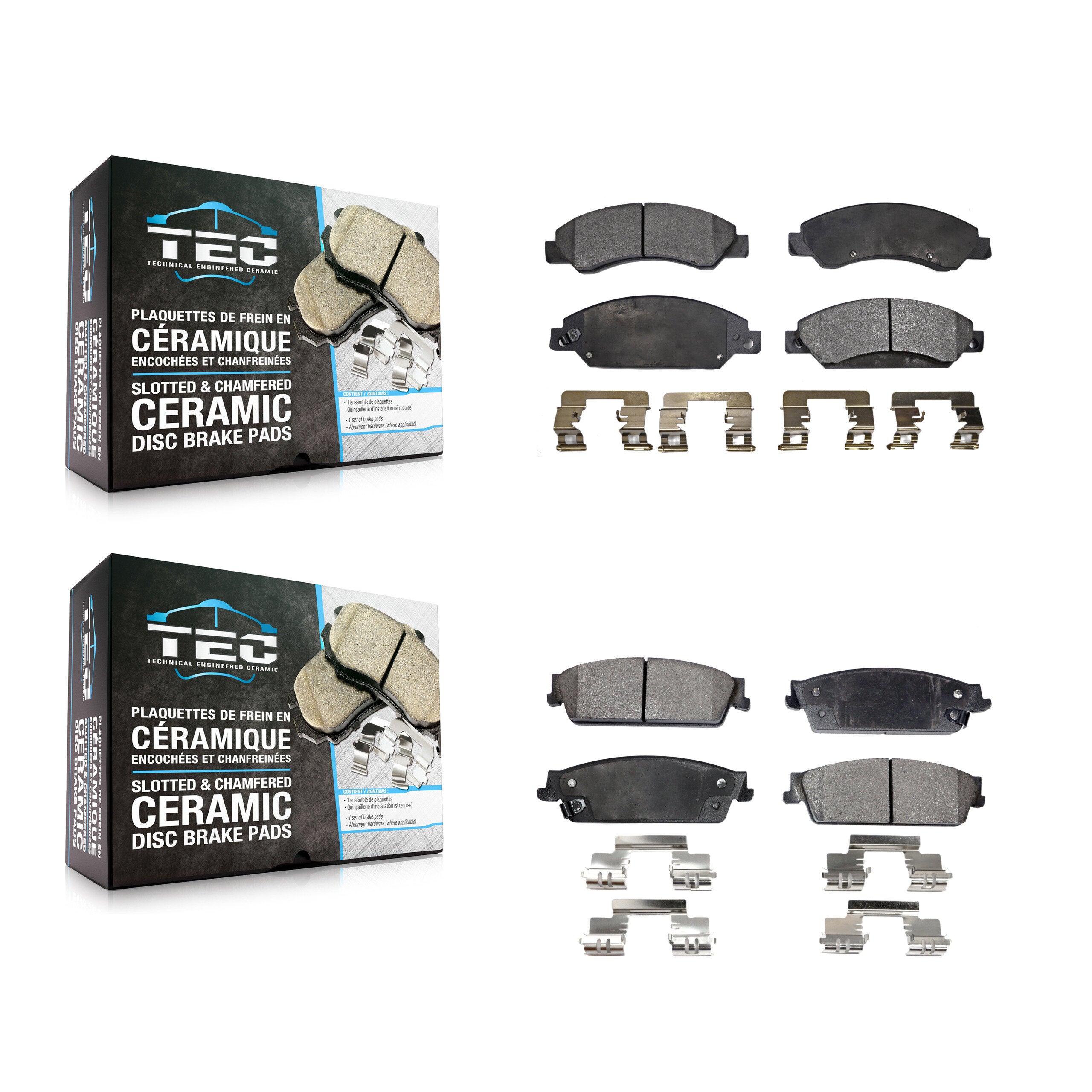 TEC KTC-100061 Disc Brake Pad for 2007 Cadillac Escalade, Cadillac Escalade ESV and More - Front and Rear