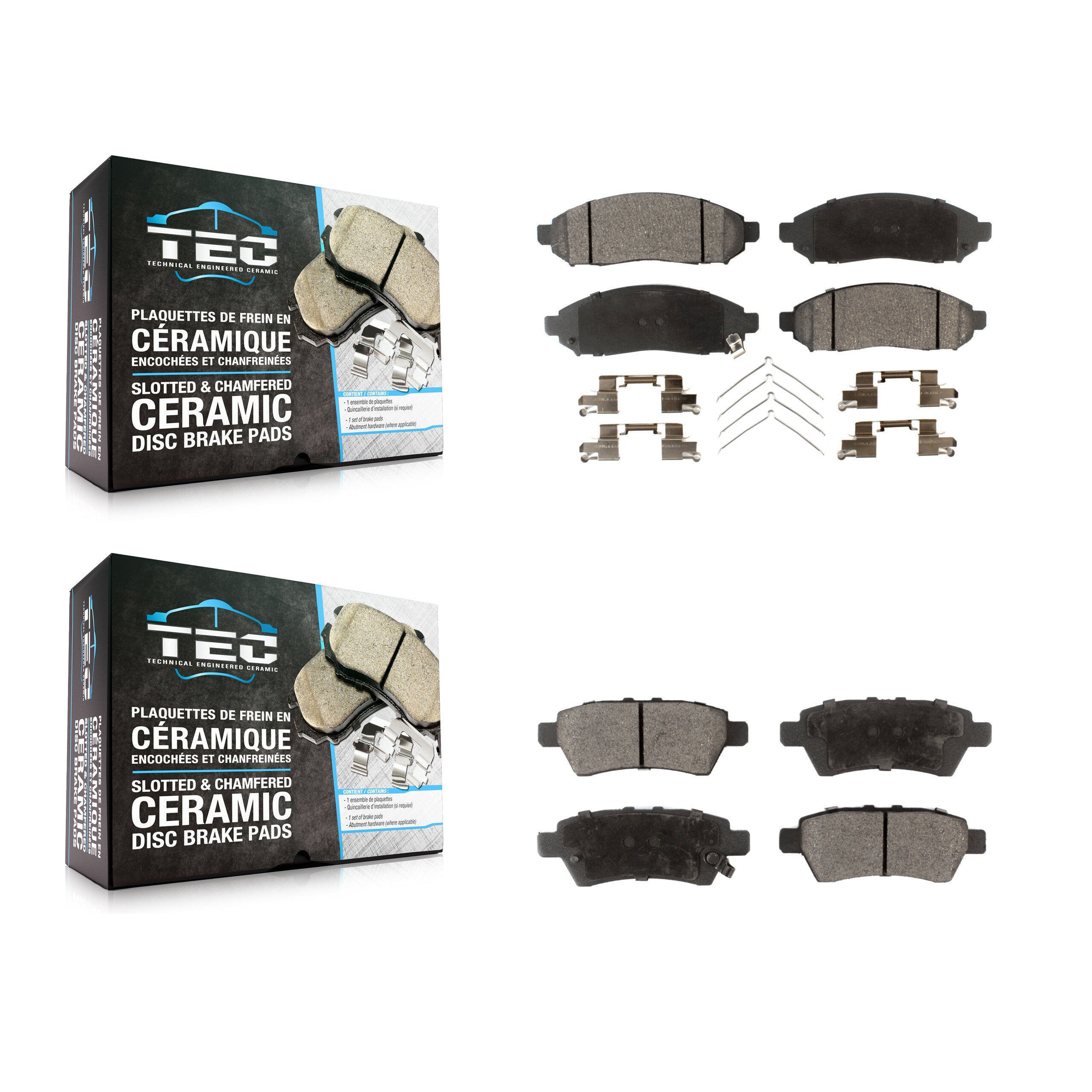 TEC KTC-100063 Disc Brake Pad for 2004-2012 Nissan Pathfinder, Nissan Xterra - Front and Rear
