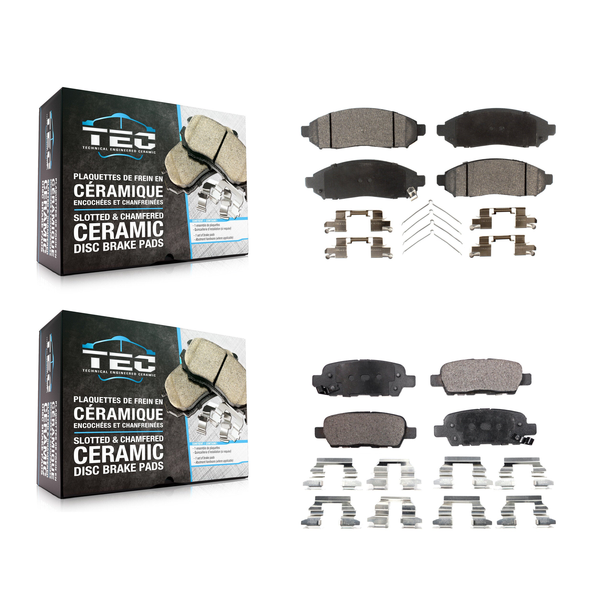 TEC KTC-100064 Disc Brake Pad for 2011-2015 Nissan LEAF - Front and Rear