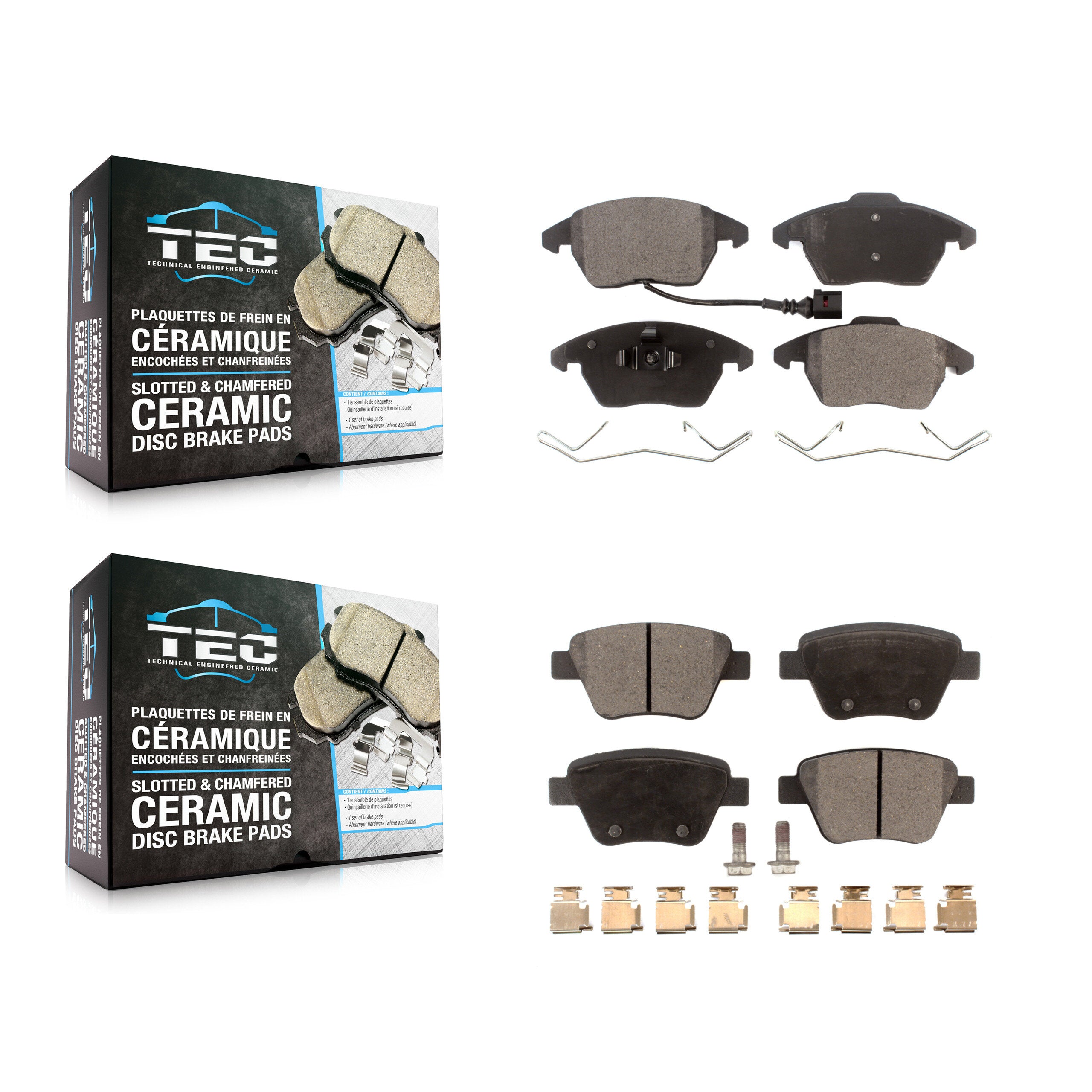 TEC KTC-100067 Disc Brake Pad for 2009-2019 Volkswagen Jetta, Volkswagen Golf and More - Front and Rear