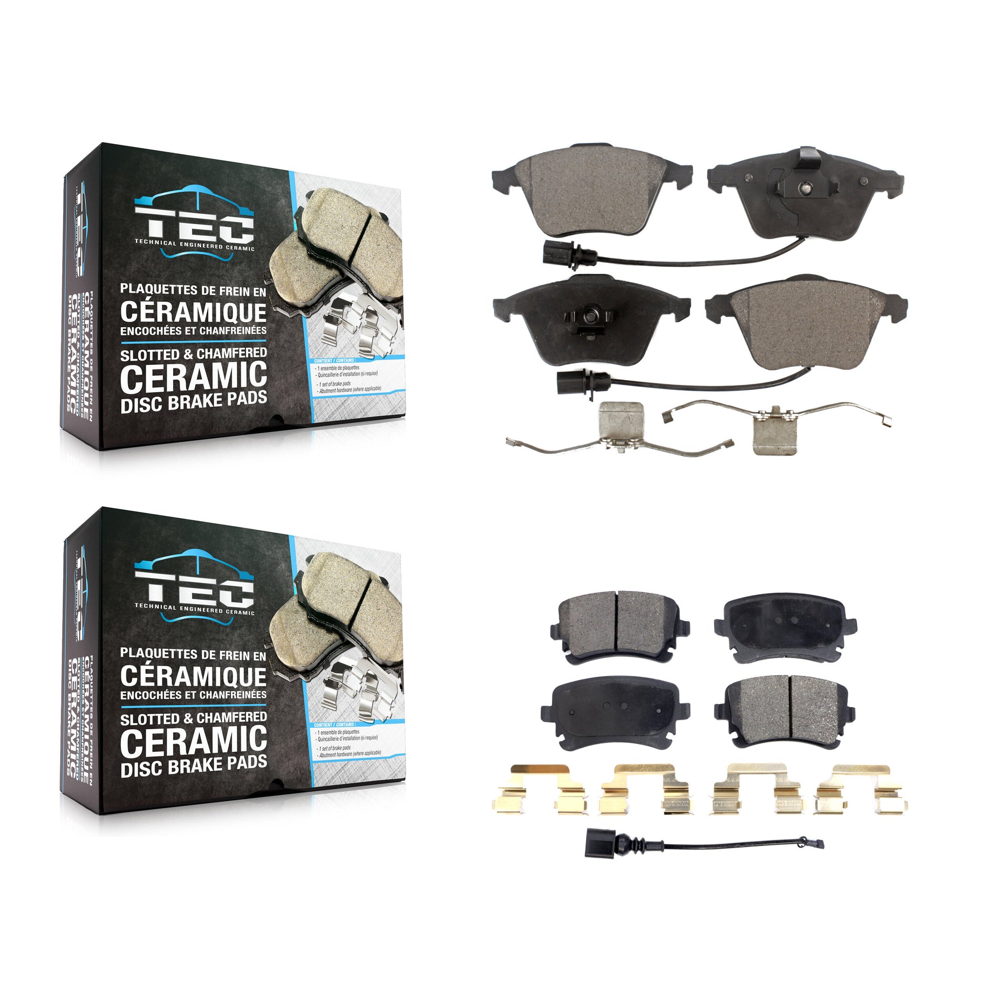 TEC KTC-100069 Disc Brake Pad for 2004-2011 Audi A6 Quattro, Audi S4 - Front and Rear