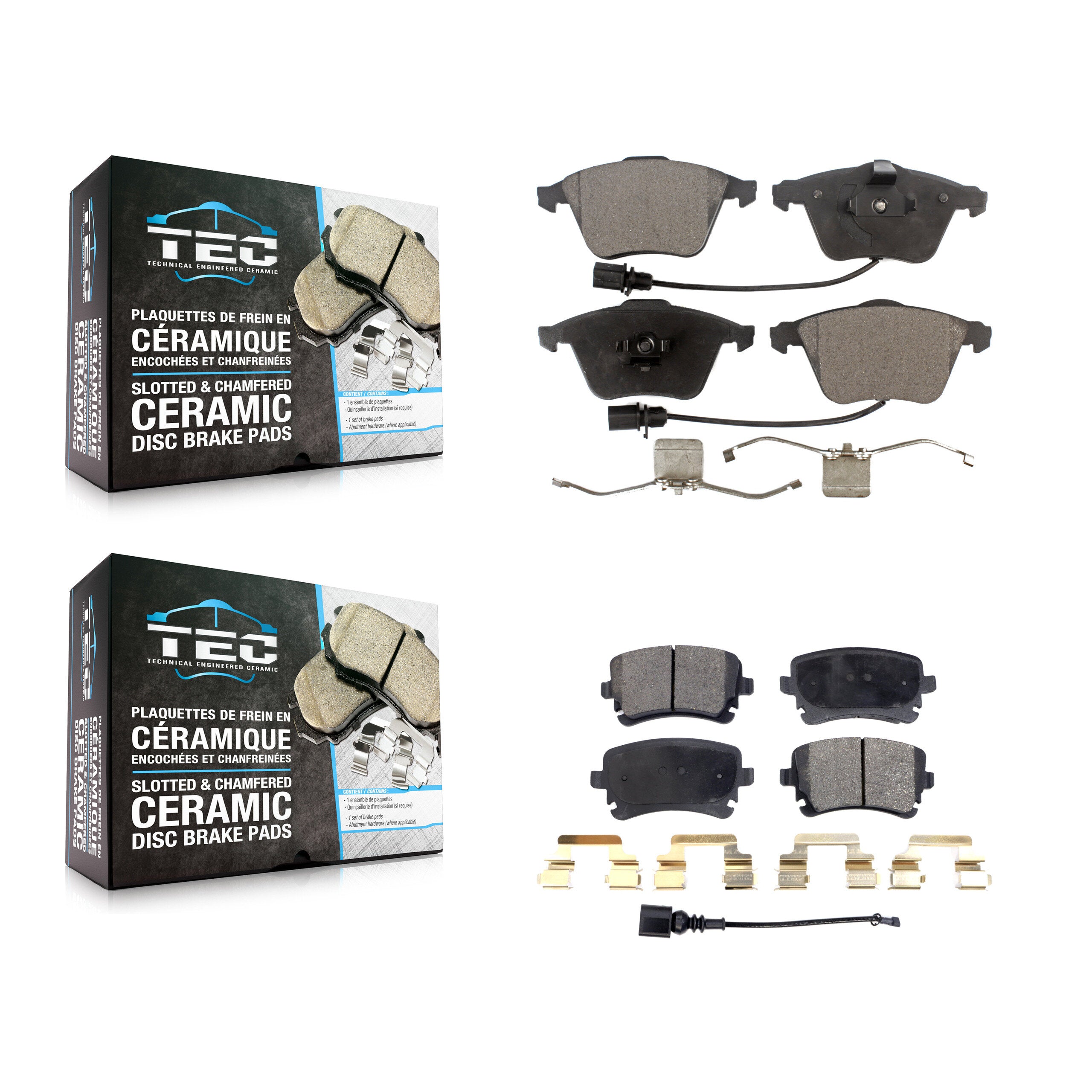 TEC KTC-100069 Disc Brake Pad for 2004-2011 Audi A6 Quattro, Audi S4 - Front and Rear
