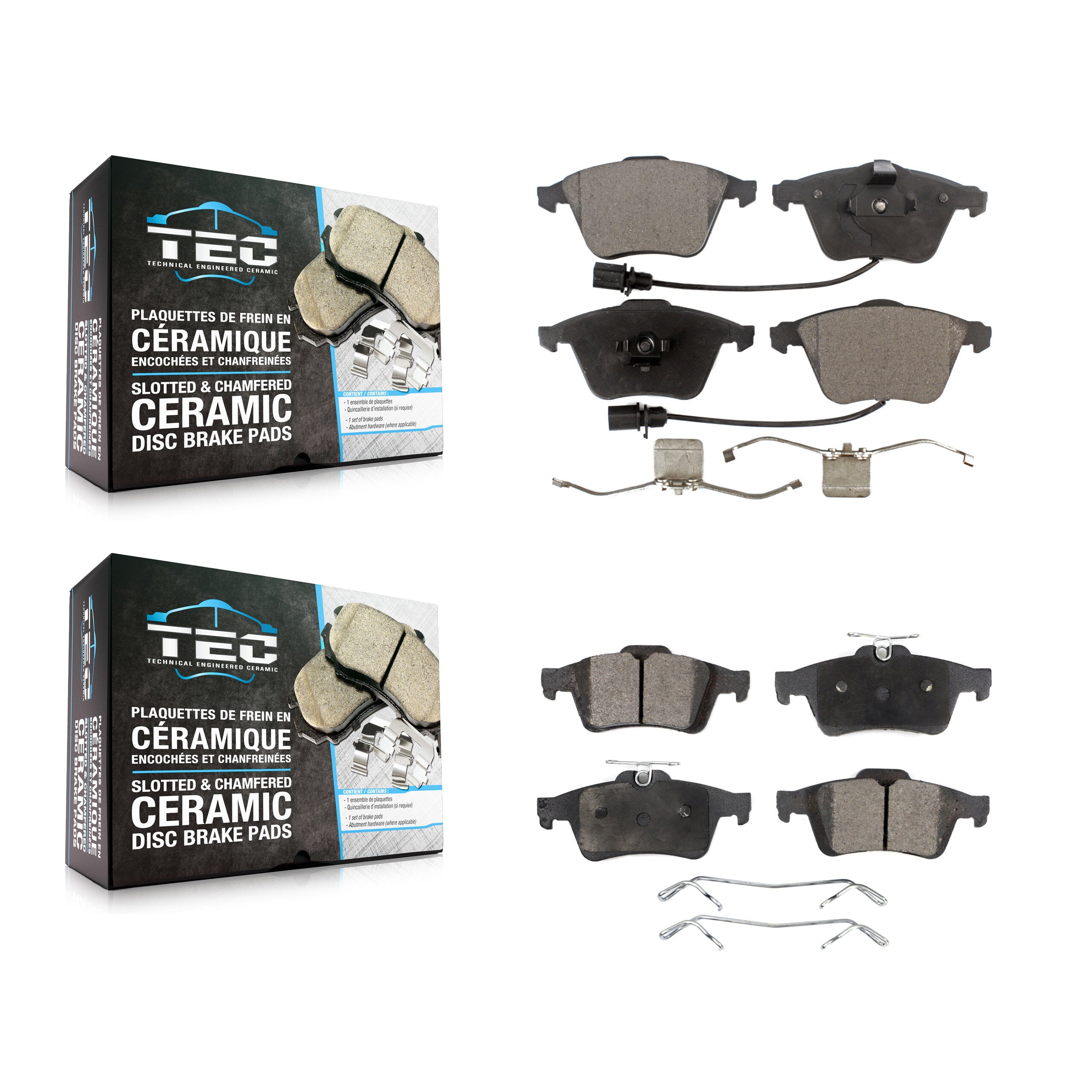 TEC KTC-100070 Disc Brake Pad for 2008-2011 Saab 9-3X, Saab 9-3 - Front and Rear