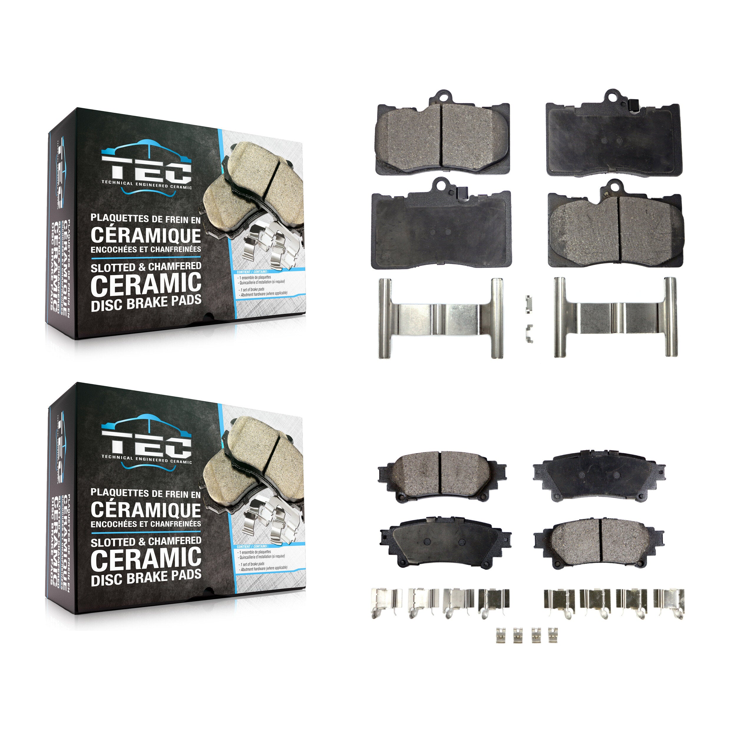TEC KTC-100073 Disc Brake Pad for 2013-2020 Lexus GS350, Lexus RC300 and More - Front and Rear