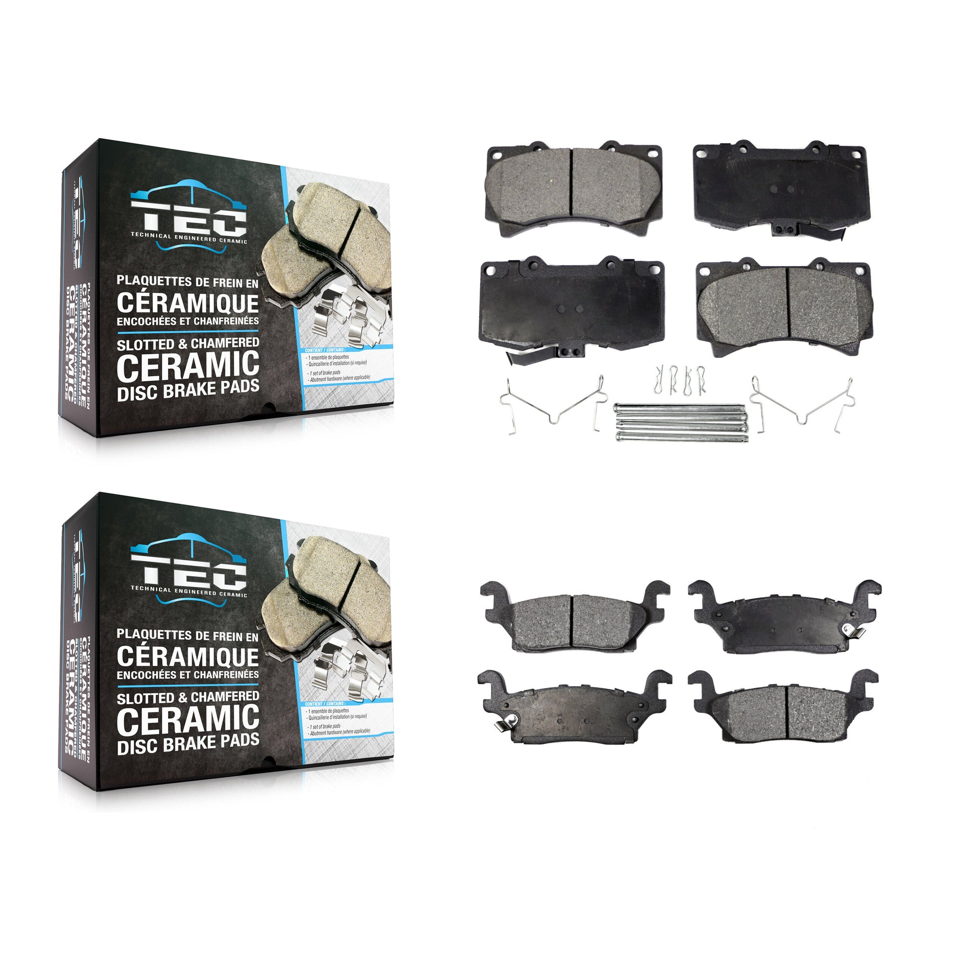 TEC KTC-100074 Disc Brake Pad for 2006-2010 Hummer H3T, Hummer H3 - Front and Rear