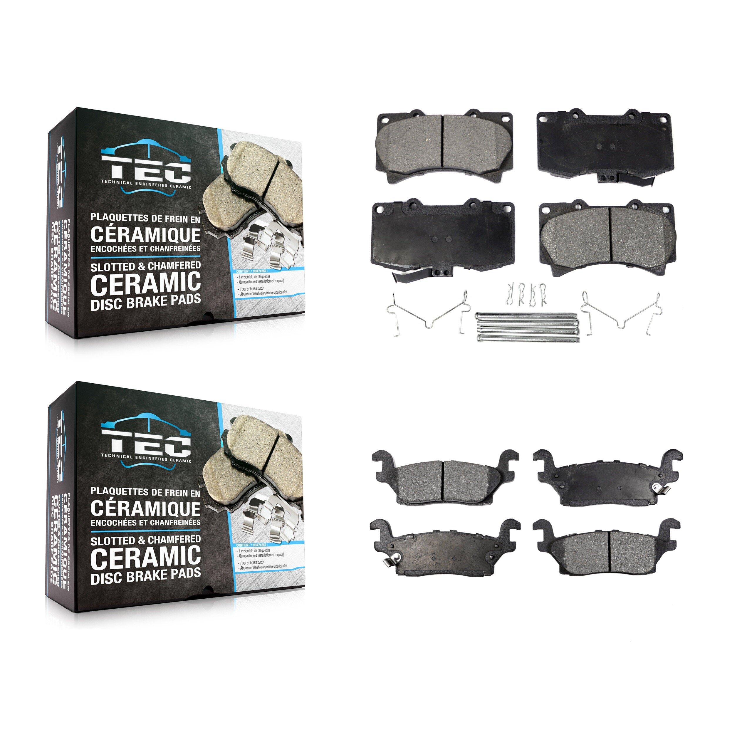 TEC KTC-100074 Disc Brake Pad for 2006-2010 Hummer H3T, Hummer H3 - Front and Rear