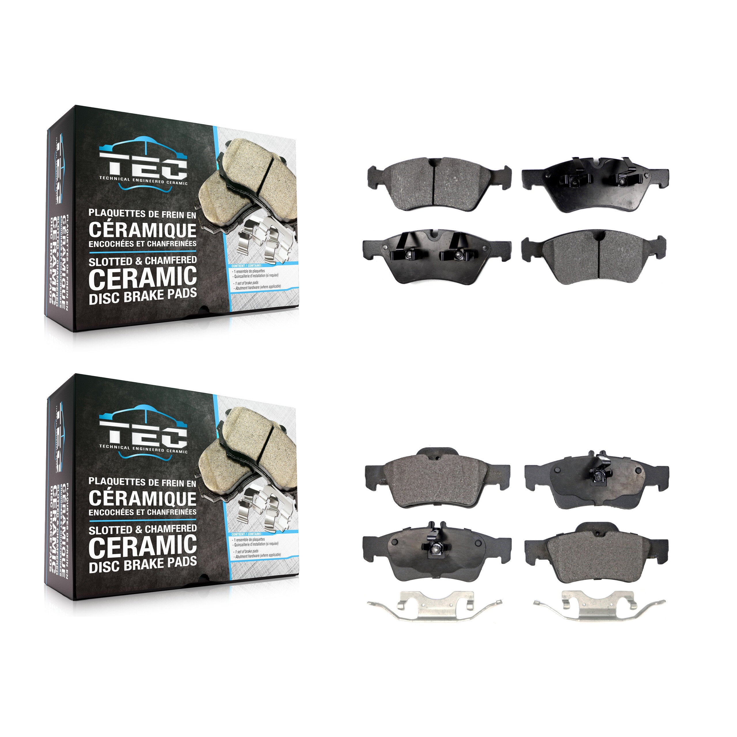 TEC KTC-100076 Disc Brake Pad for 2006-2009 Mercedes-Benz E350, Mercedes-Benz E550, Mercedes-Benz E500 - Front and Rear