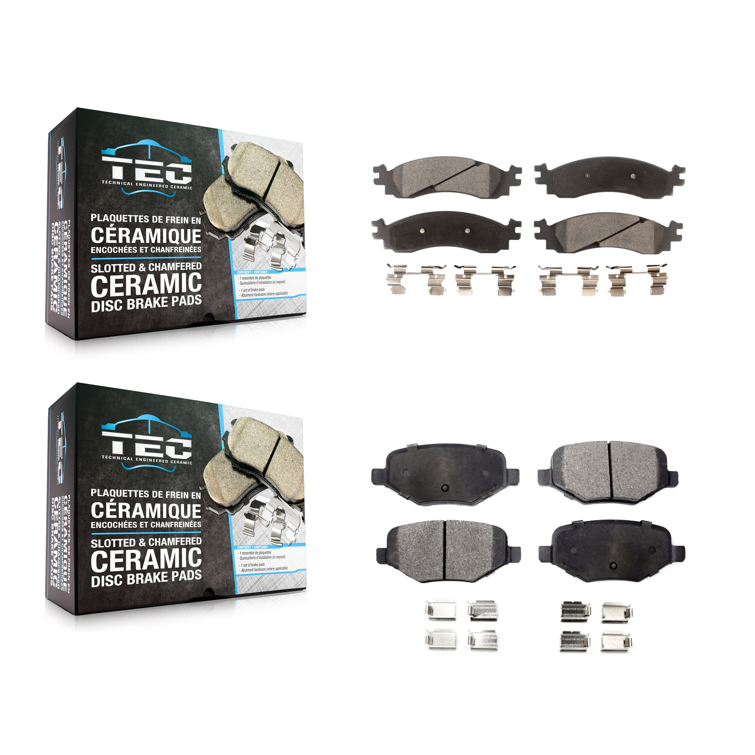 TEC KTC-100081 Disc Brake Pad for 2010-2012 Ford Taurus - Front and Rear