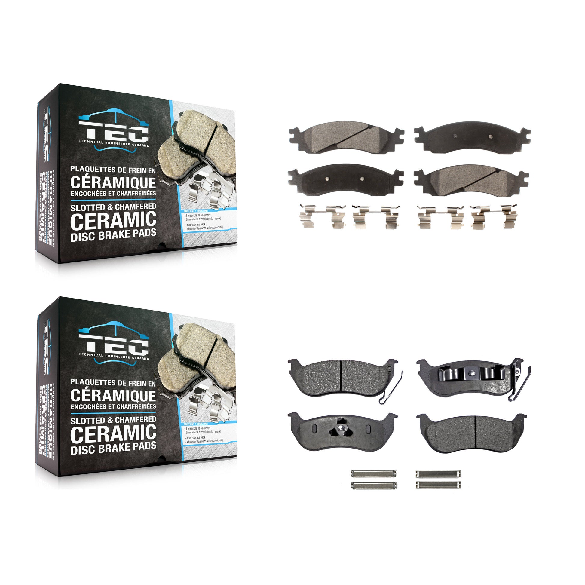 TEC KTC-100082 Disc Brake Pad for 2006-2010 Ford Explorer Sport Trac, Ford Explorer, Mercury Mountaineer - Front and Rear