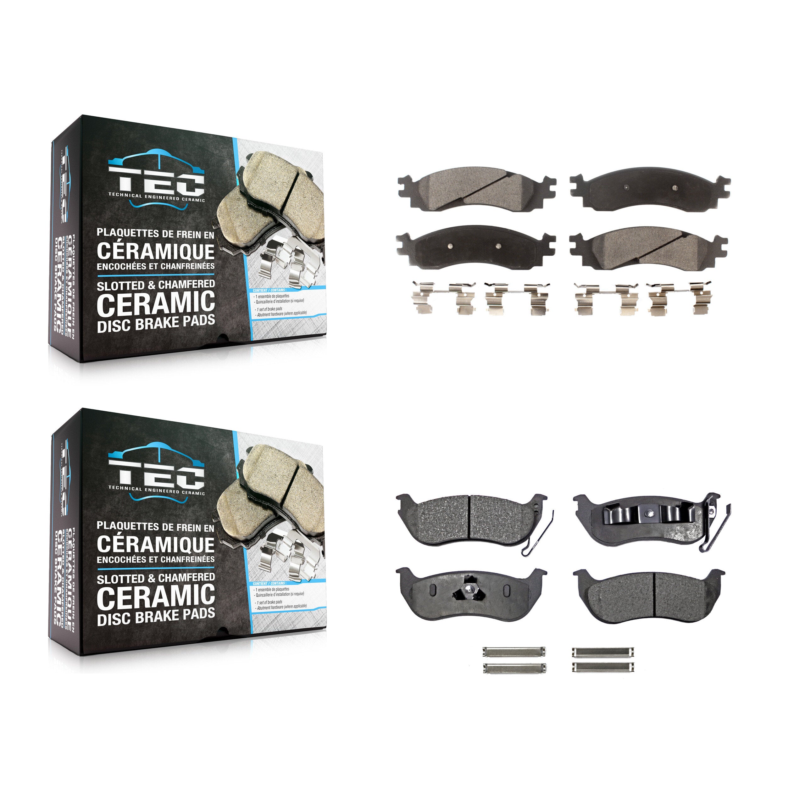 TEC KTC-100082 Disc Brake Pad for 2006-2010 Ford Explorer Sport Trac, Ford Explorer, Mercury Mountaineer - Front and Rear