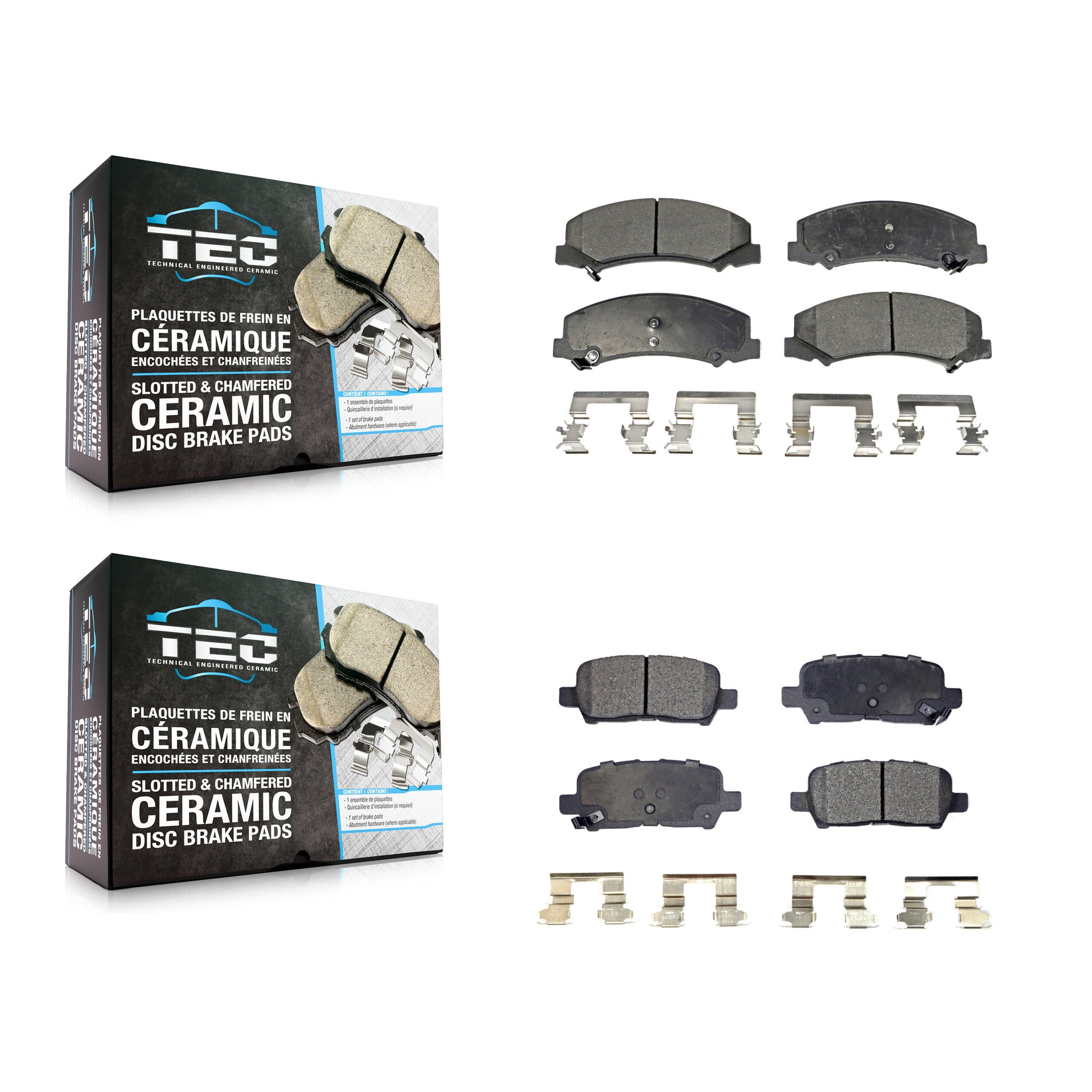 TEC KTC-100084 Disc Brake Pad for 2010-2016 Chevrolet Impala Limited, Chevrolet Impala - Front and Rear