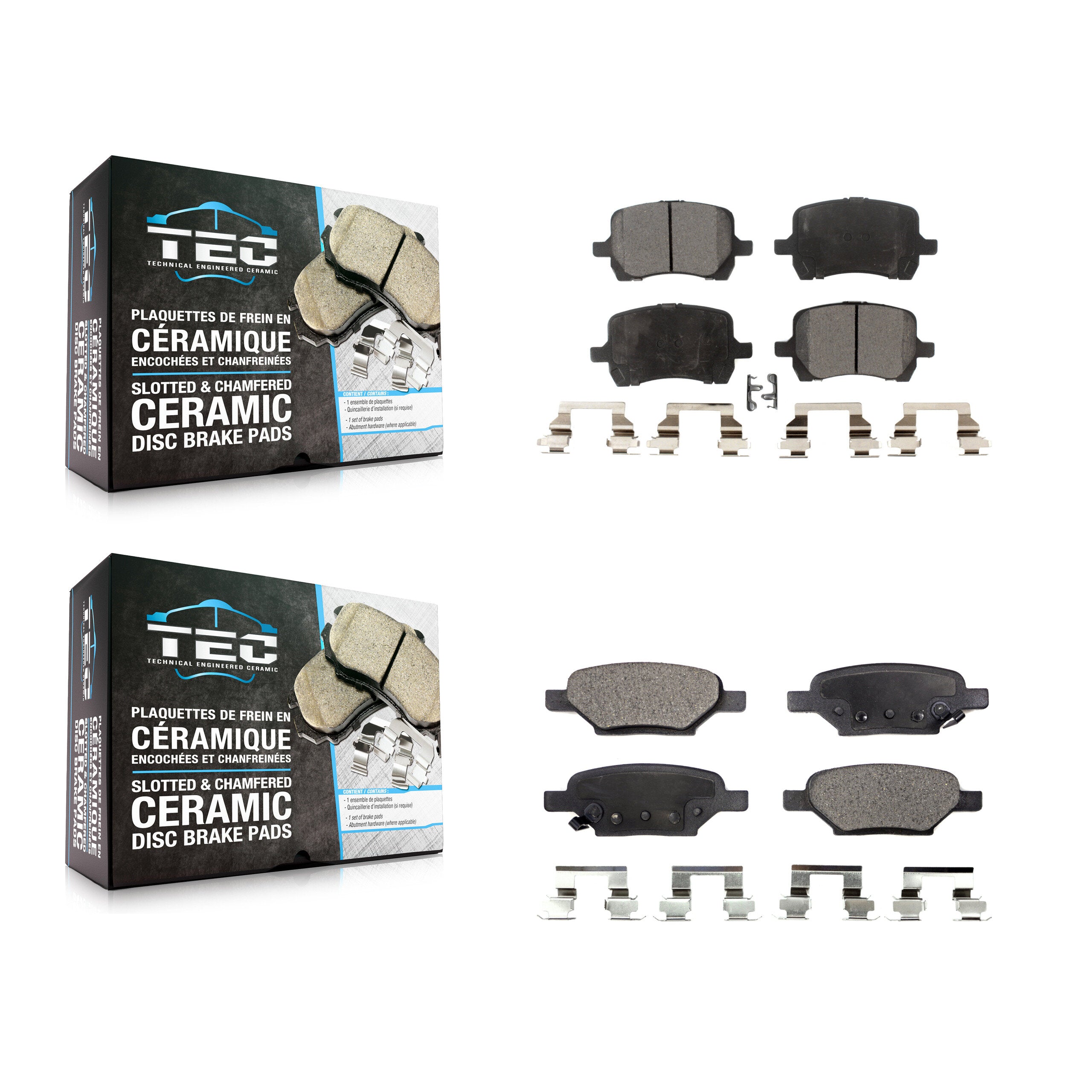 TEC KTC-100085 Disc Brake Pad for 2004-2012 Chevrolet HHR, Pontiac G5 and More - Front and Rear