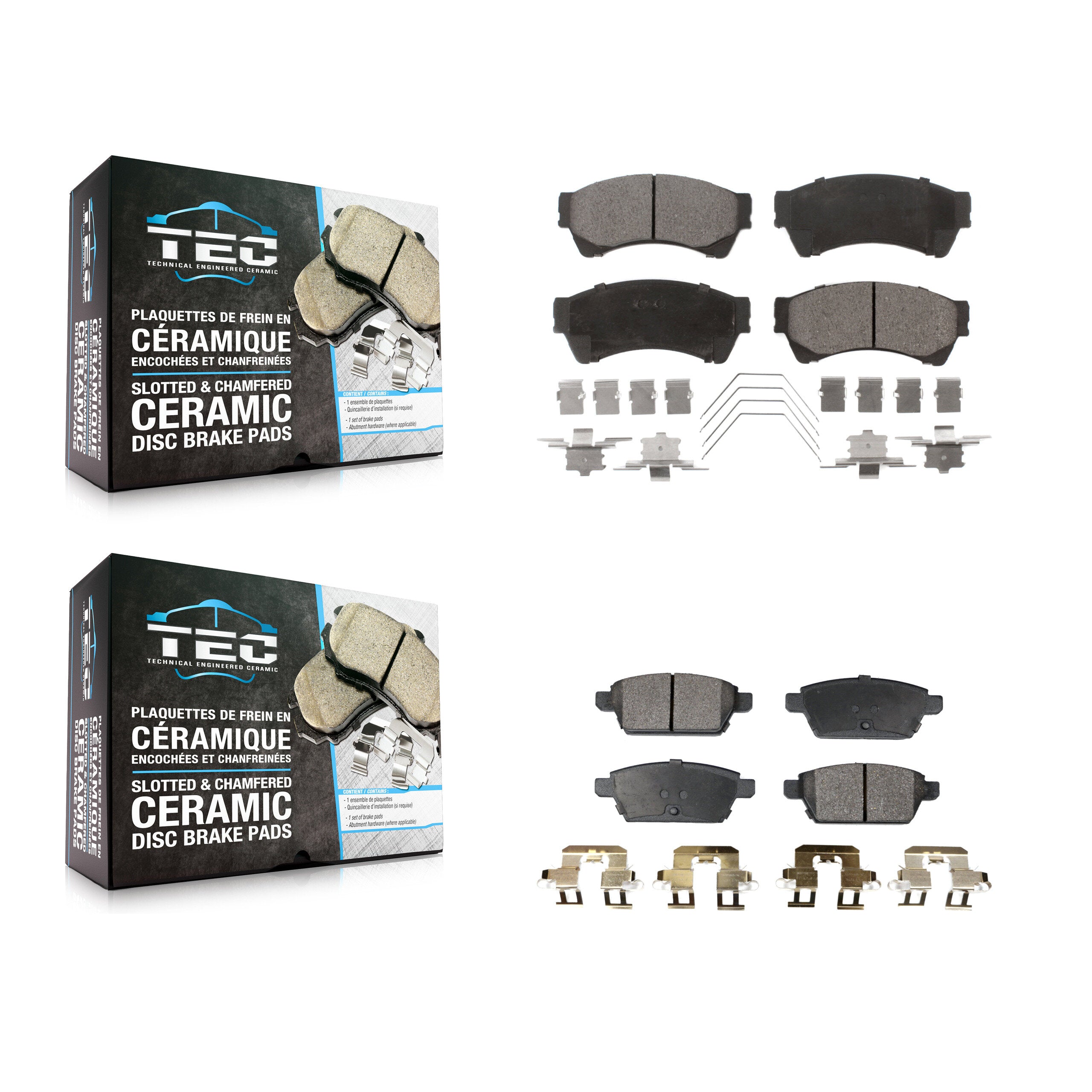 TEC KTC-100086 Disc Brake Pad for 2006-2013 Mazda 6, Lincoln MKZ and More - Front and Rear