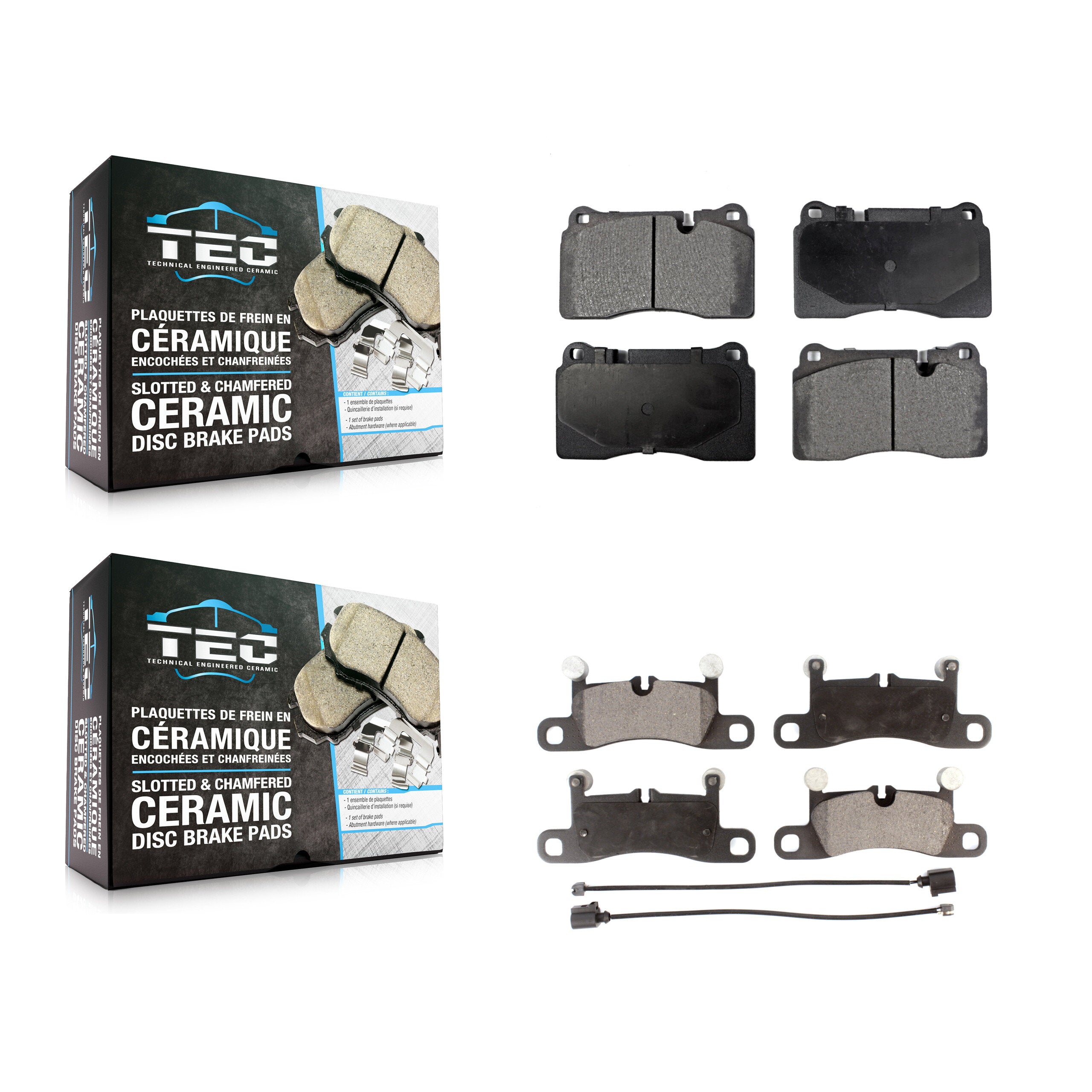 TEC KTC-100088 Disc Brake Pad for 2011-2017 Volkswagen Touareg - Front and Rear