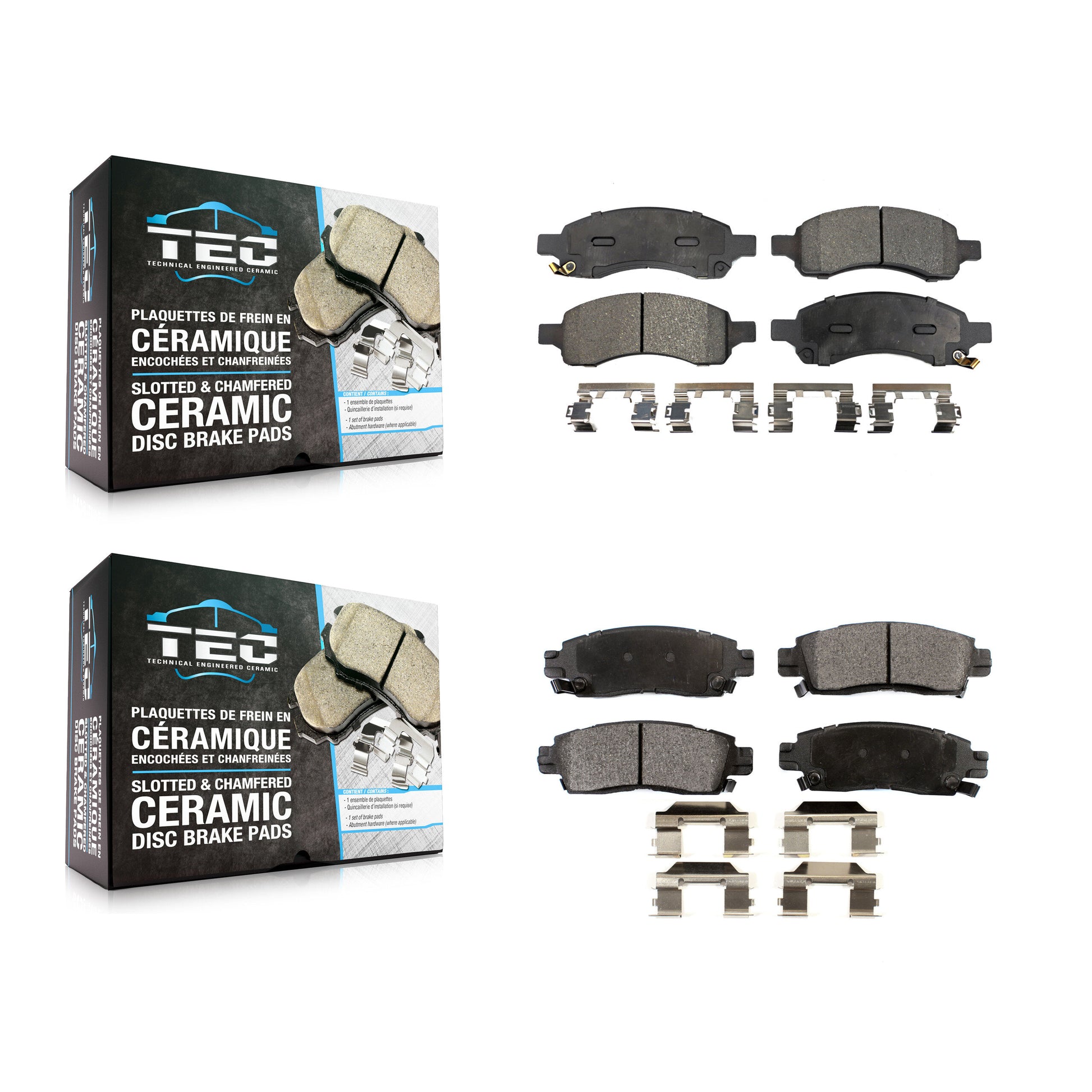 TEC KTC-100089 Disc Brake Pad for 2006-2009 Isuzu Ascender, Buick Rainier and More - Front and Rear