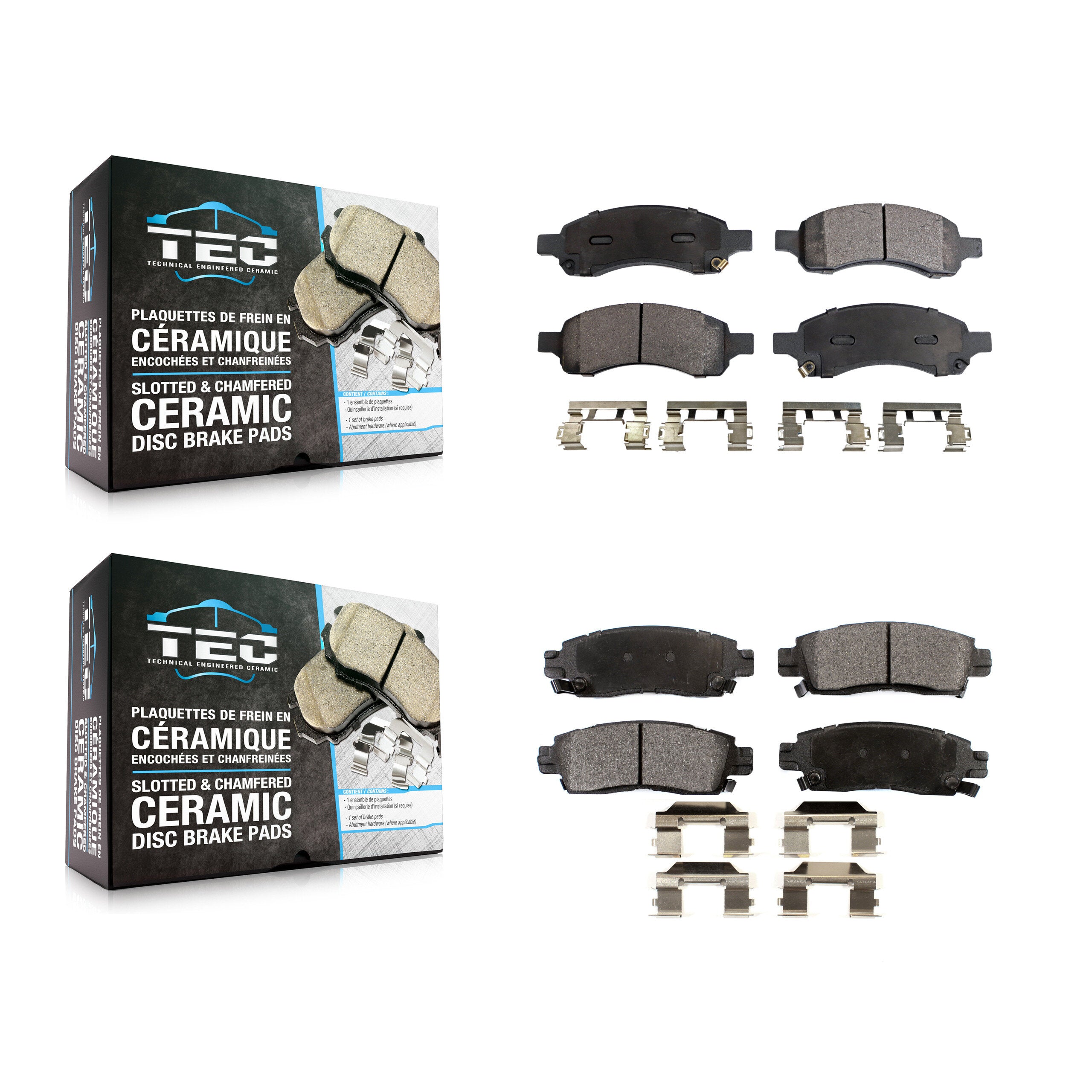 TEC KTC-100090 Disc Brake Pad for 2007-2017 GMC Acadia Limited, Chevrolet Traverse and More - Front and Rear