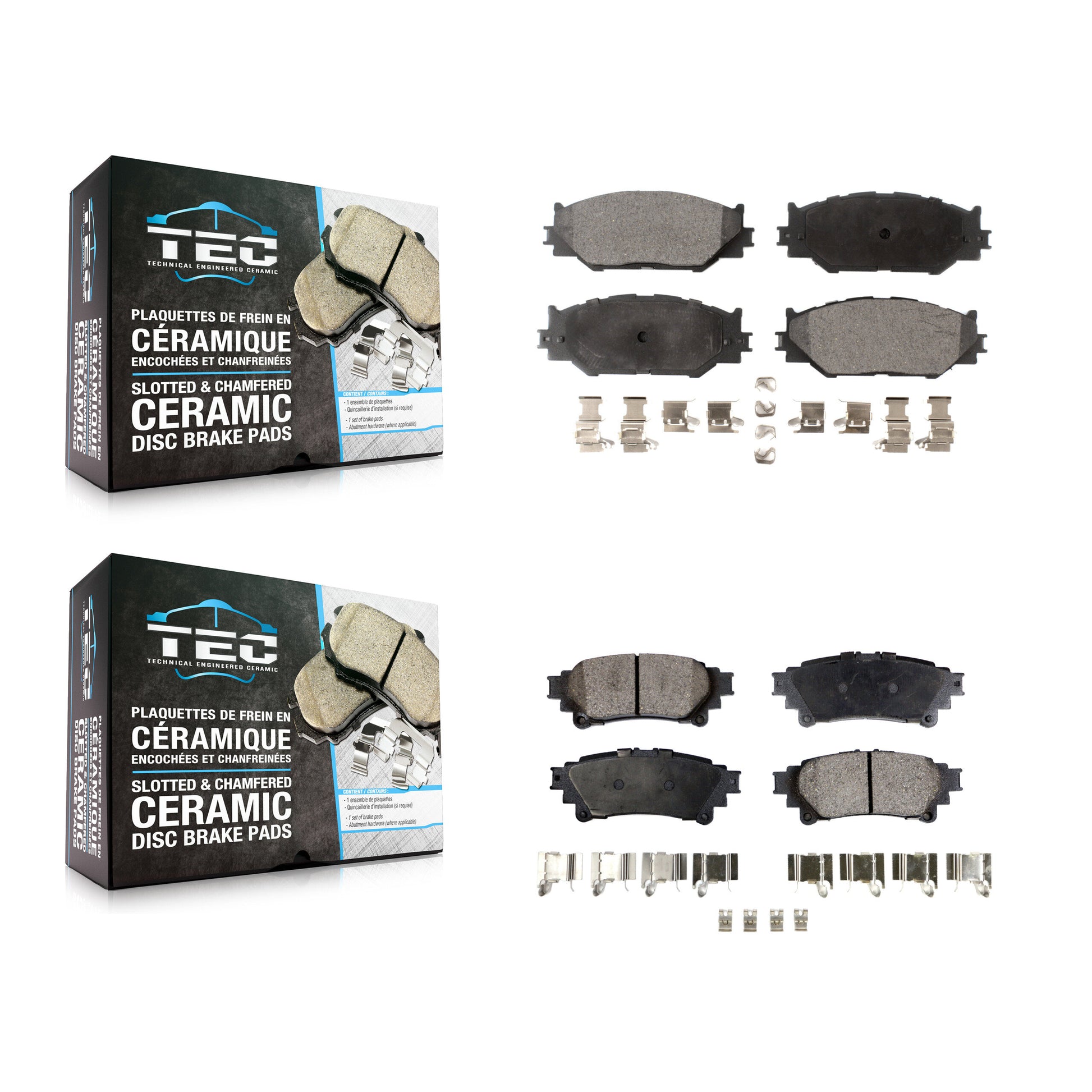 TEC KTC-100092 Disc Brake Pad for 2014-2015 Lexus IS250 - Front and Rear