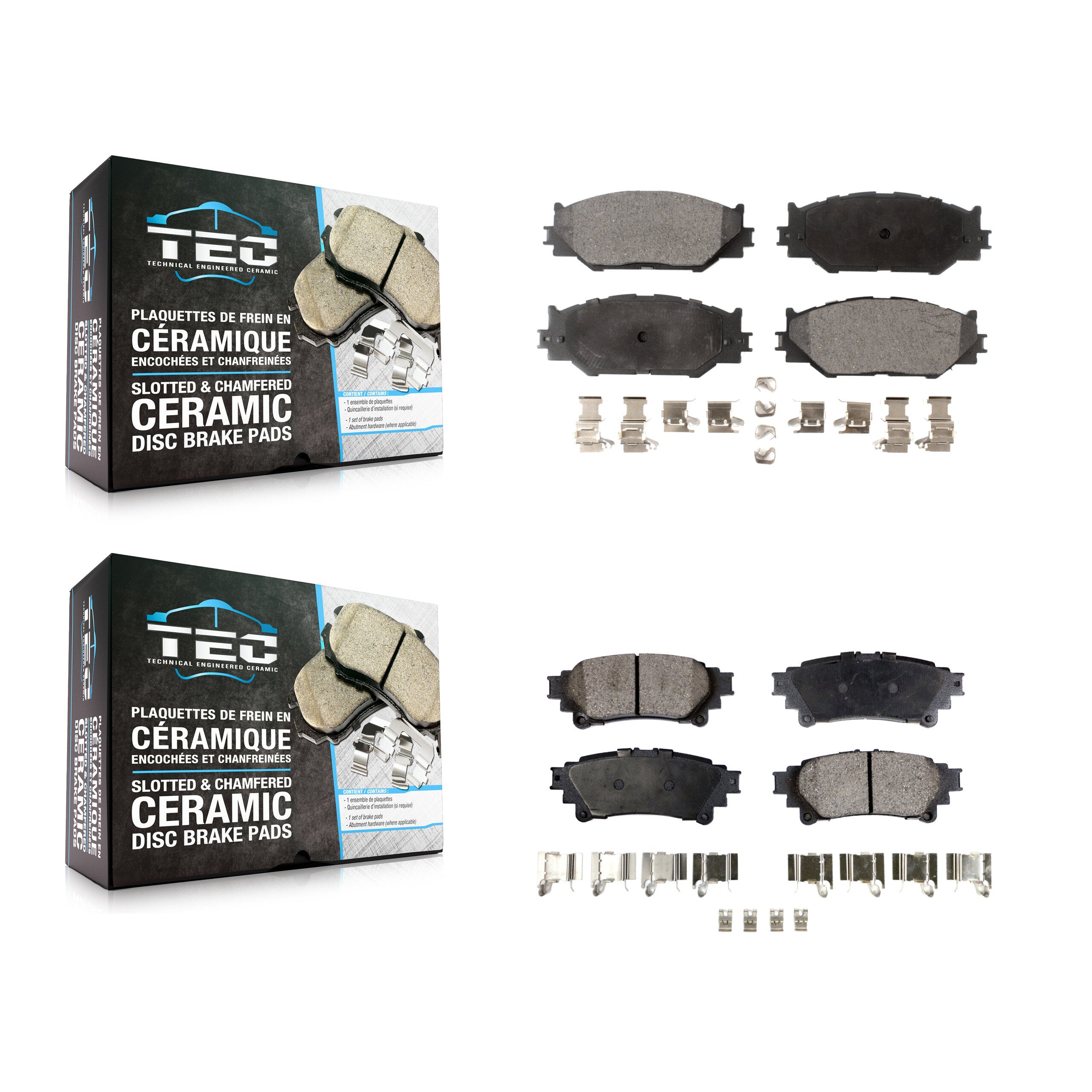 TEC KTC-100092 Disc Brake Pad for 2014-2015 Lexus IS250 - Front and Rear